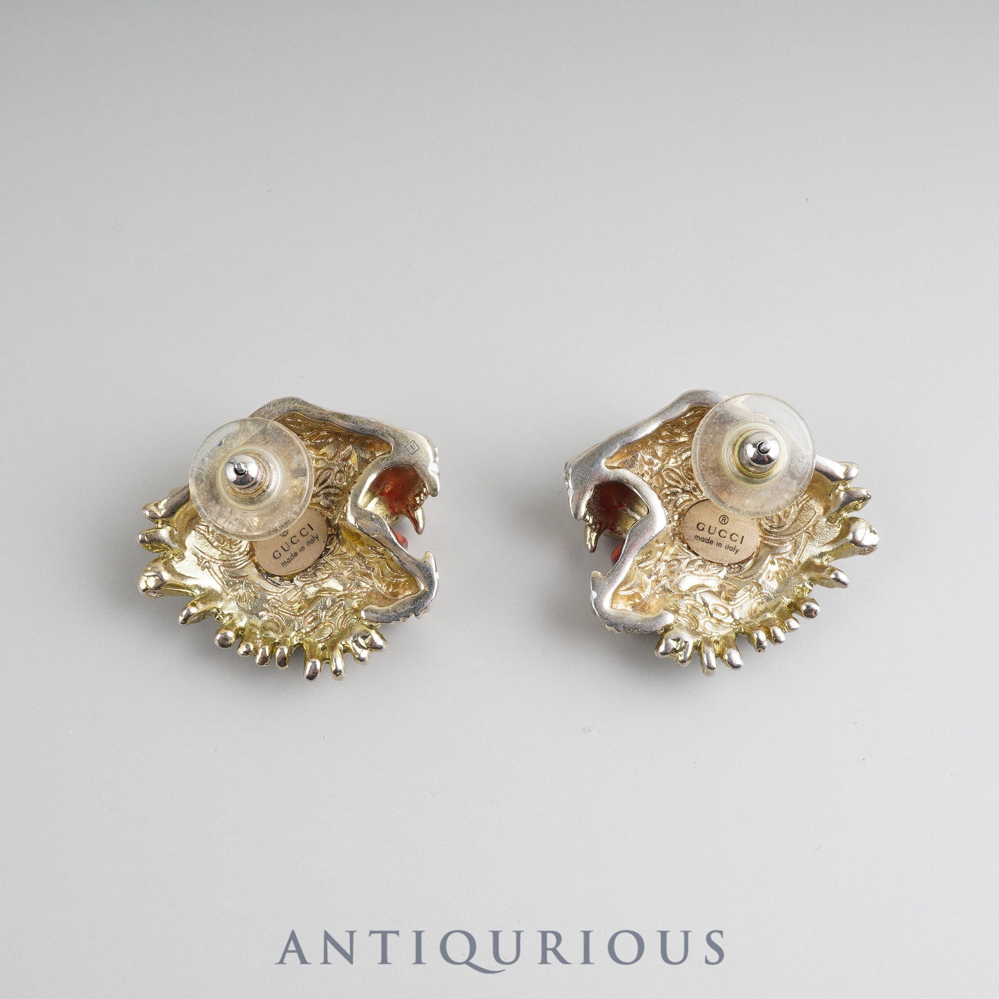 Gucci Tiger Earrings GP/Rhinestone
