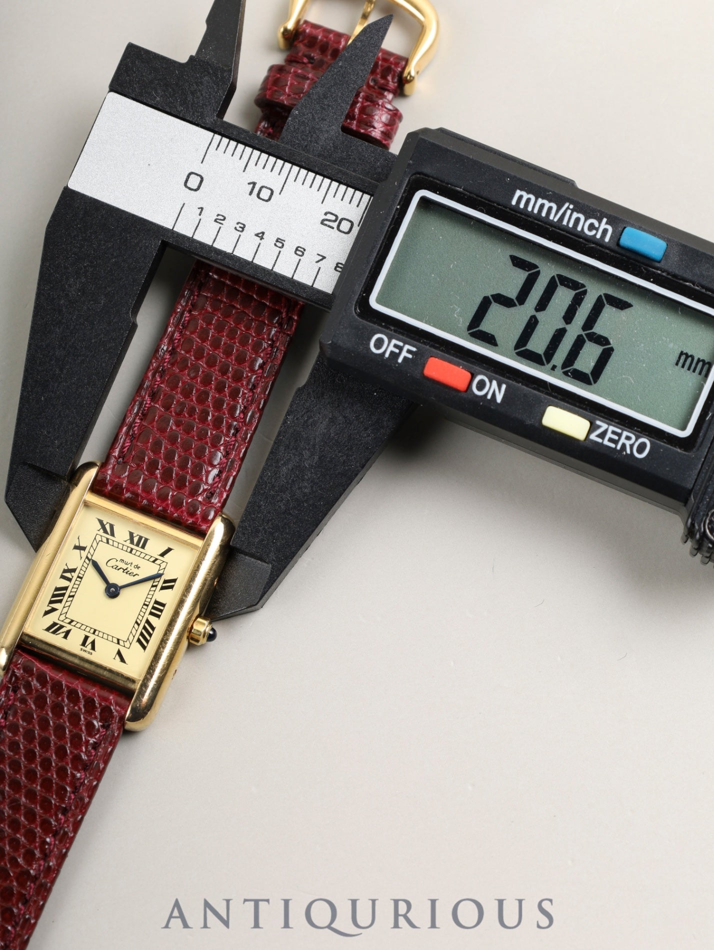 Cartier Must Tank SM 3 66001 Quartz Cal.66 SV925 Leather Original Pin Buckle (GP) Ivory Roman Dial (SWISS marking) Warranty Card (1986) with Original Leather Strap Overhauled