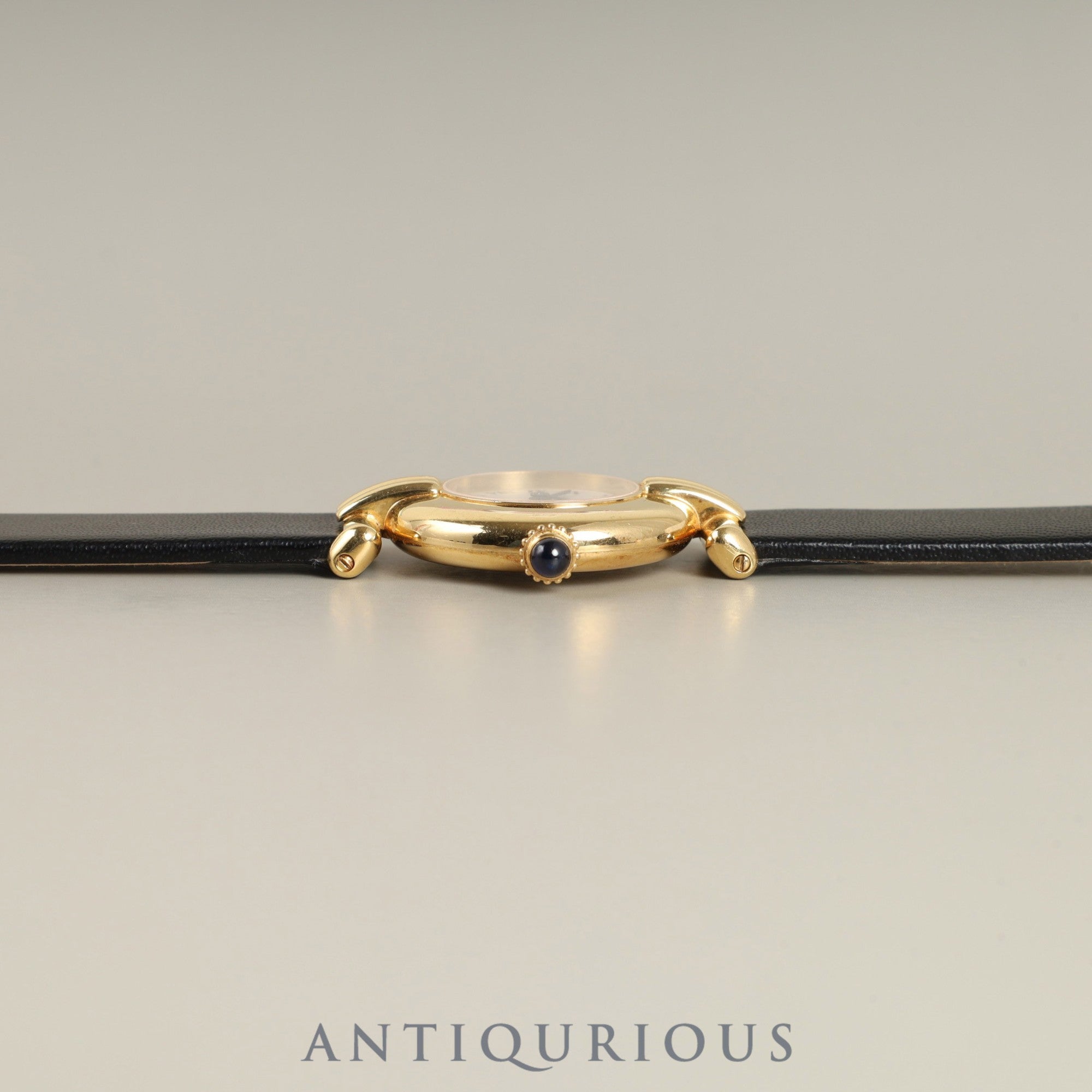 Cartier Corise 881095 Quartz Caliber 81 18K Leather Strap with Genuine GP Buckle Ivory Roman Dial Overhauled