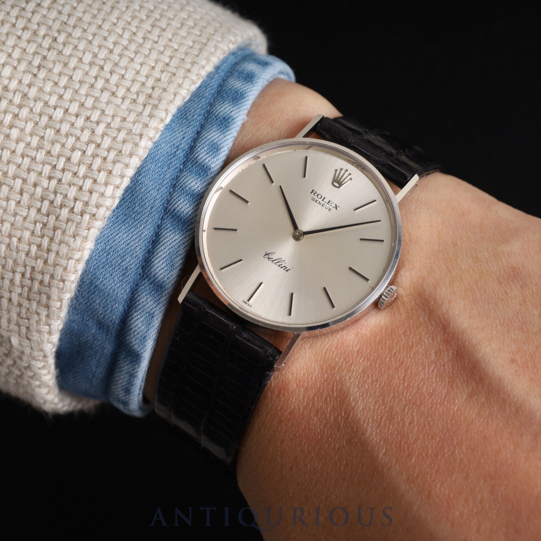 Rolex Cellini 3833 Manual winding Cal.1600 750 Leather Genuine buckle (GP) Silver dial No. 28 (1969) Box, booklet, warranty card Overhauled