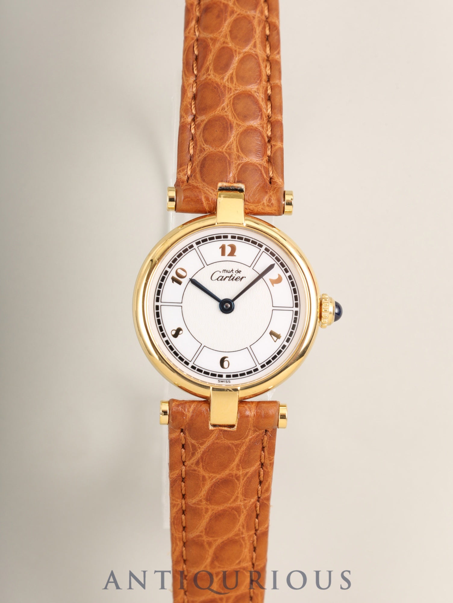 Cartier Must Vendôme VLC SM W1009854 / 1851 Quartz Caliber 90 SV925 Leather Strap with Genuine D-buckle (GP) Arabic Dial, Box, Warranty Card (1997) Overhauled
