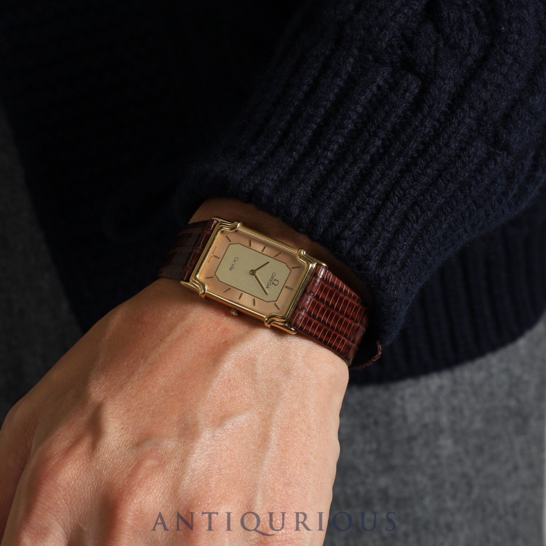 オメガ デ・ヴィル 19102300 クォーツ Cal.279 001/ 1455 GP 革 純正尾錠(GP)ゴールド文字盤 箱 オーバーホール済み