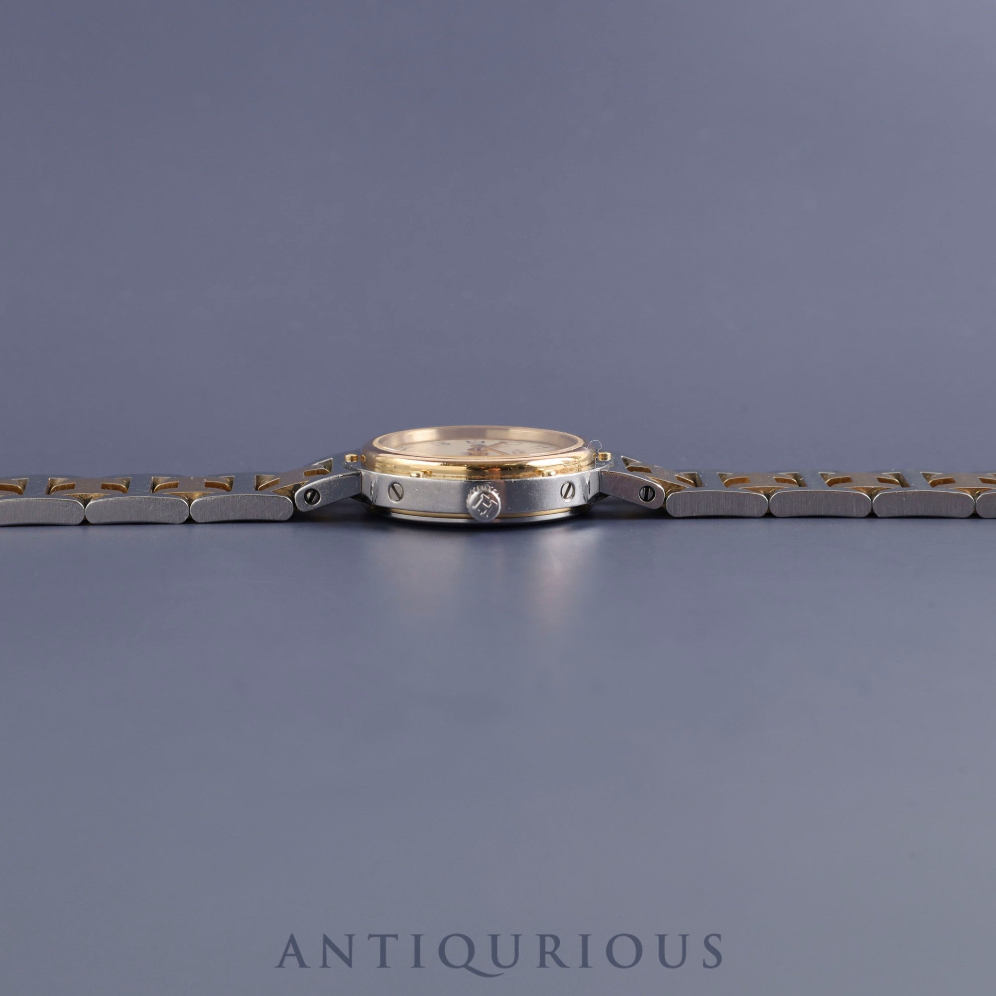 エルメス クリッパー 51.03 CL4.210 クォーツ SS アイボリー文字盤 箱 オーバーホール済み