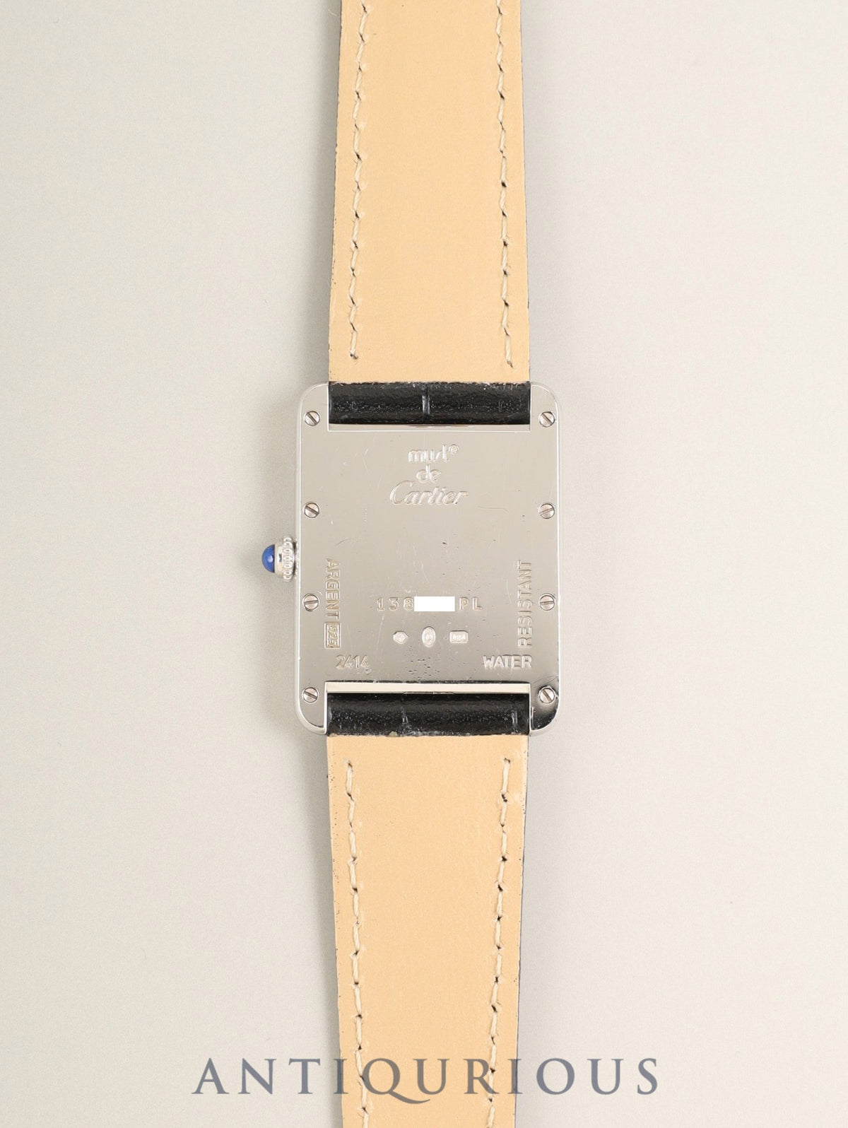 カルティエ マストタンク GM(XL) 2414 クォーツ Cal.687 SV925 革 純正Dバックル(GP)ホワイト飛びローマンCC文字盤(SWISS MADE表記) オーバーホール済み