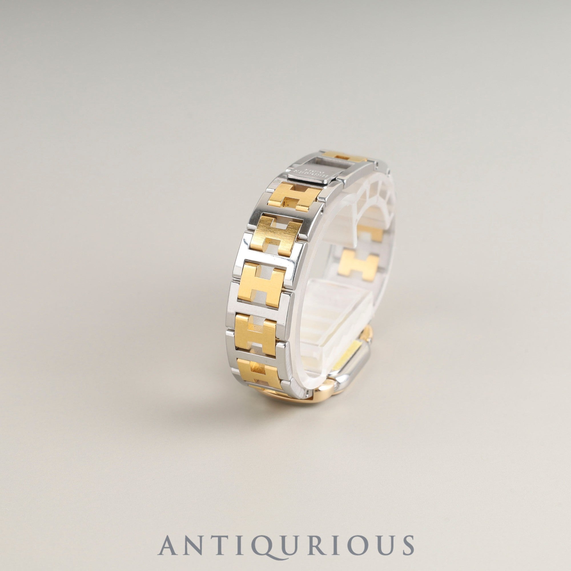 エルメス ラリー 77.03 クォーツ Cal.976.001 SS/GP SS/GP ホワイト文字盤 オーバーホール済み