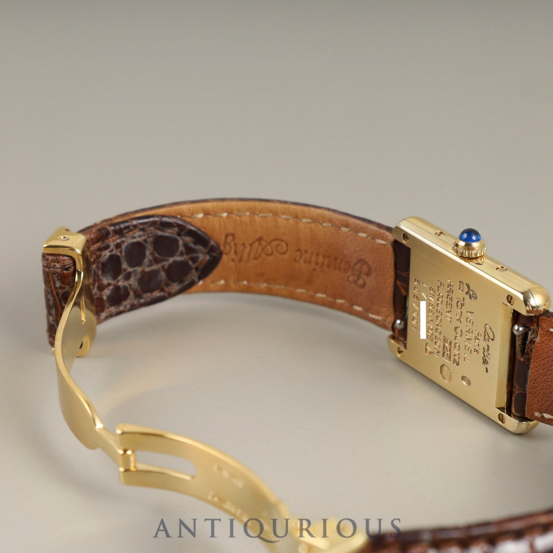 カルティエ マストタンク SM W1005554 / 5057001 クォーツ SV925 革 純正Dバックル(GP) オパラン文字盤 カルティエブティックにてコンプリートサービス済み