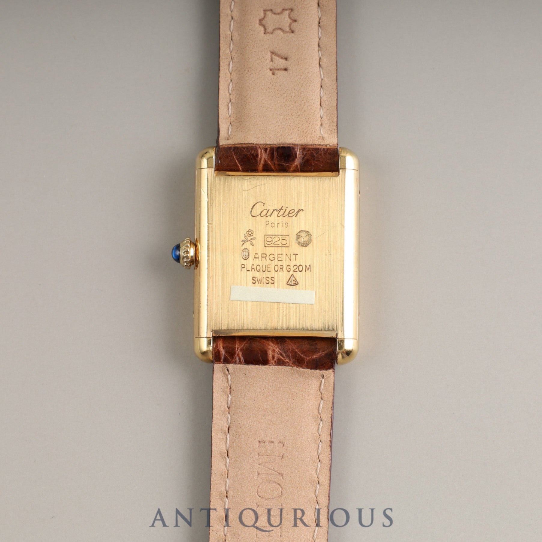 Cartier Must Tank LM Manual winding 925 Leather Genuine buckle (GP) Brown mahogany dial 1983 International lifetime warranty Cartier boutique complete service