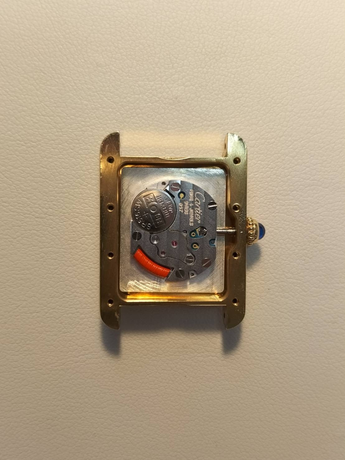 カルティエ マストタンク MM W1017354 / 2415 クォーツ Cal.057 SV925 革 純正Dバックル(GP)アイボリーローマン文字盤 保証書(2002年) オーバーホール済み