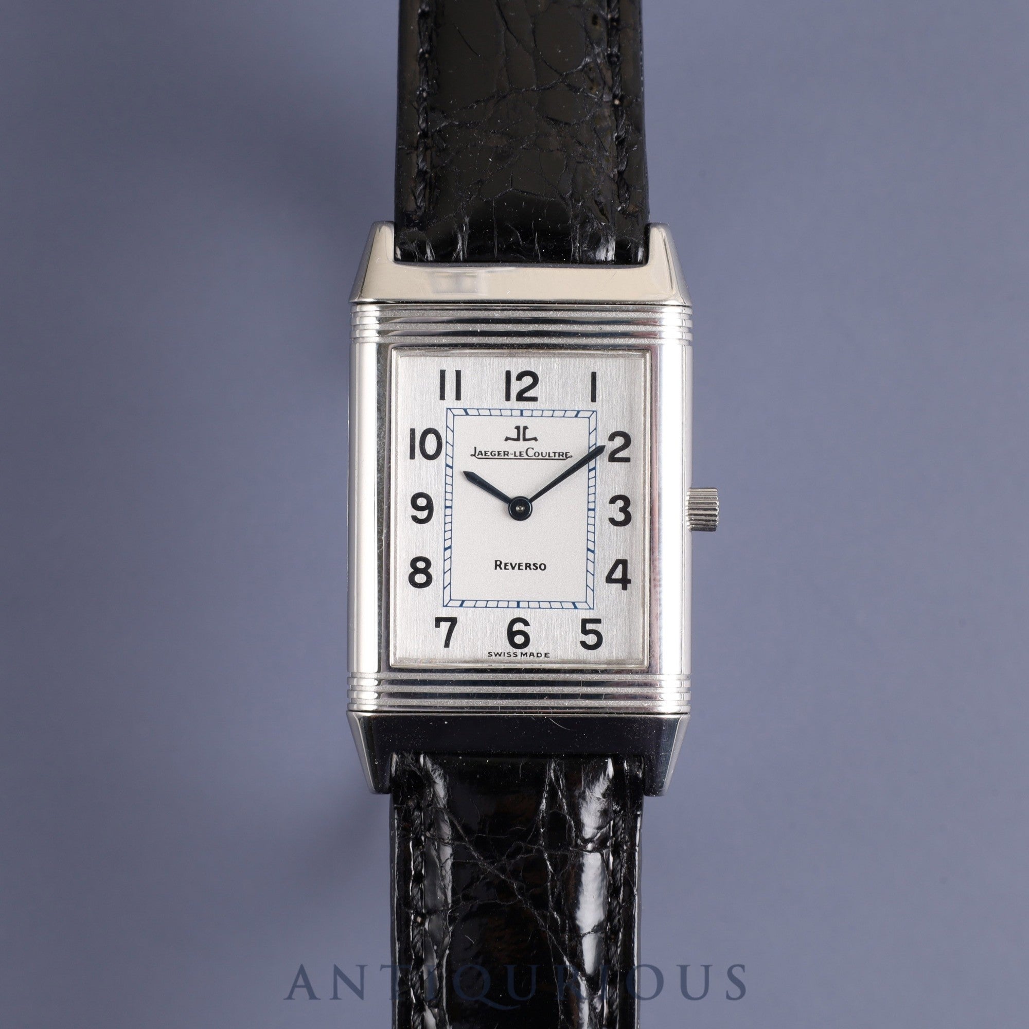 ジャガー・ルクルト レベルソ クラシック 250.8.86 手巻き Cal.846/1 SS 革 純正尾錠(SS)シルバーアラビア文字盤 ケース 保証書(1996年) 冊子 オーバーホール済み ※ケース裏彫りあり