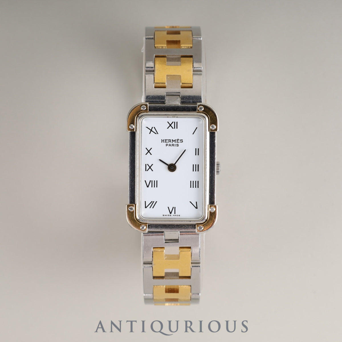 Hermes Cloajour 54 10 75 Quartz Cal.976.001 SS/GP SS/GP White Dial Overhauled