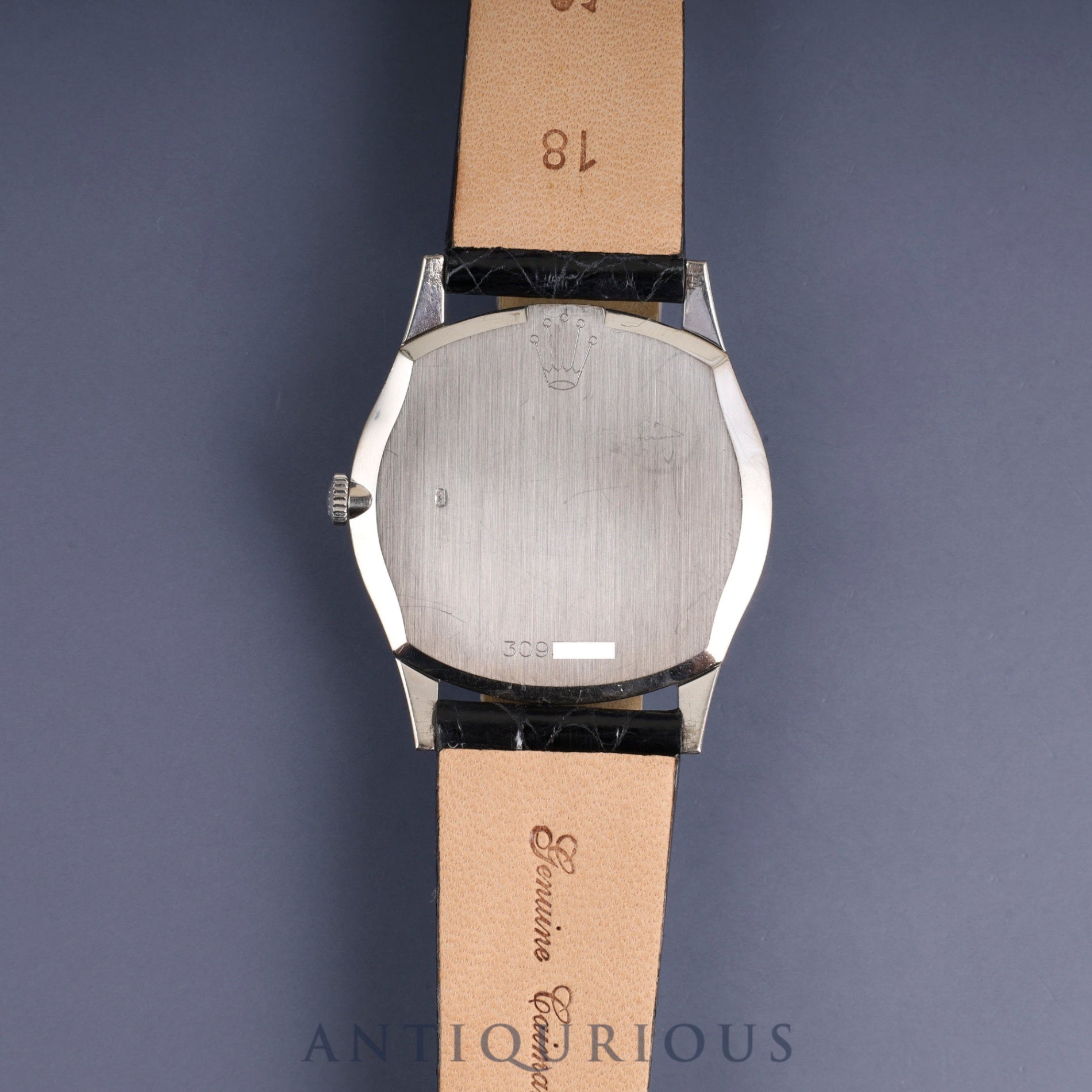 Rolex Cellini 3804 Manual winding Cal.1600 750 Leather Genuine buckle (SS) Grey dial 30 series (1970) Genuine replacement belt Overhauled