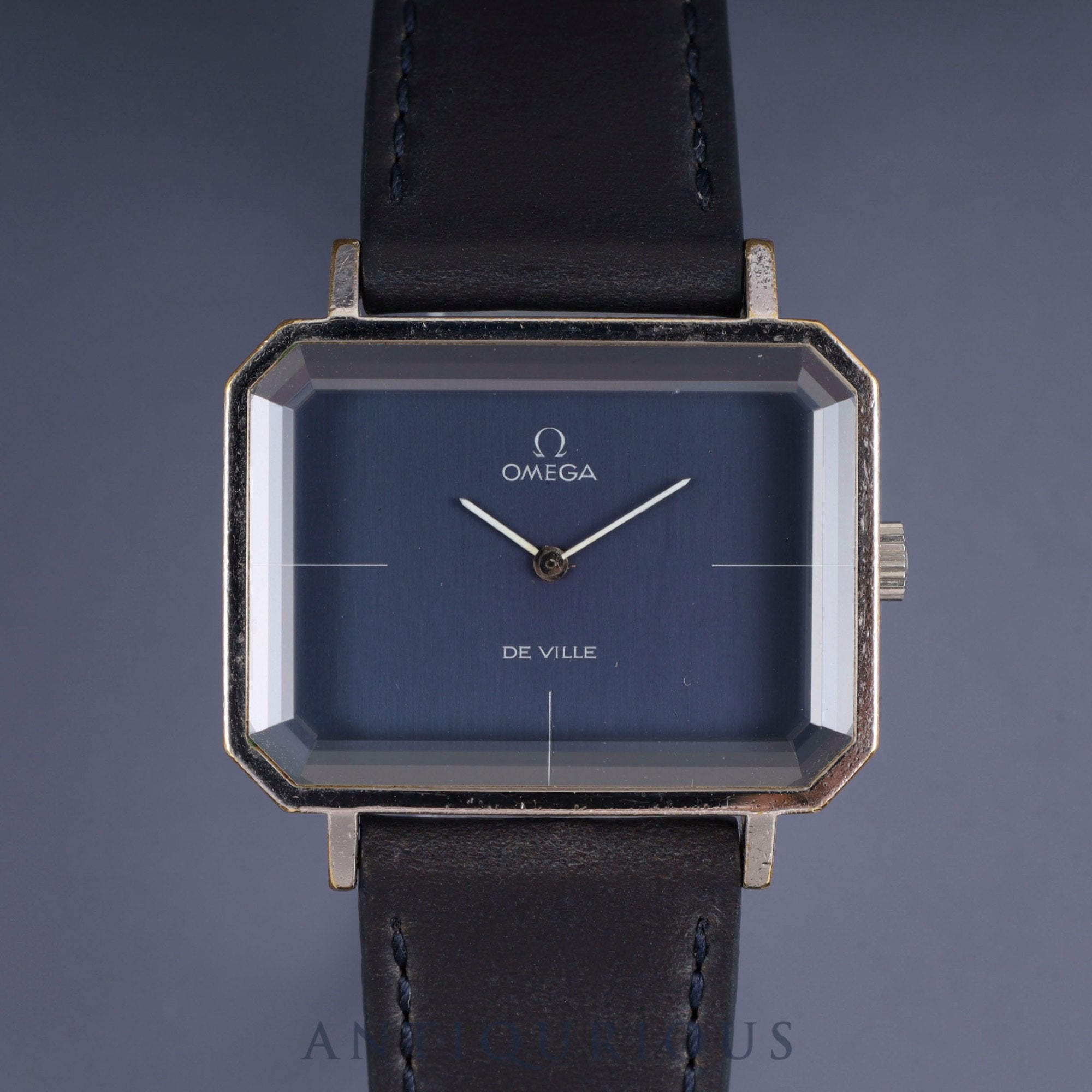 Omega De Ville 5110379 Manual winding SS Leather Genuine buckle (SS) Navy dial Overhauled