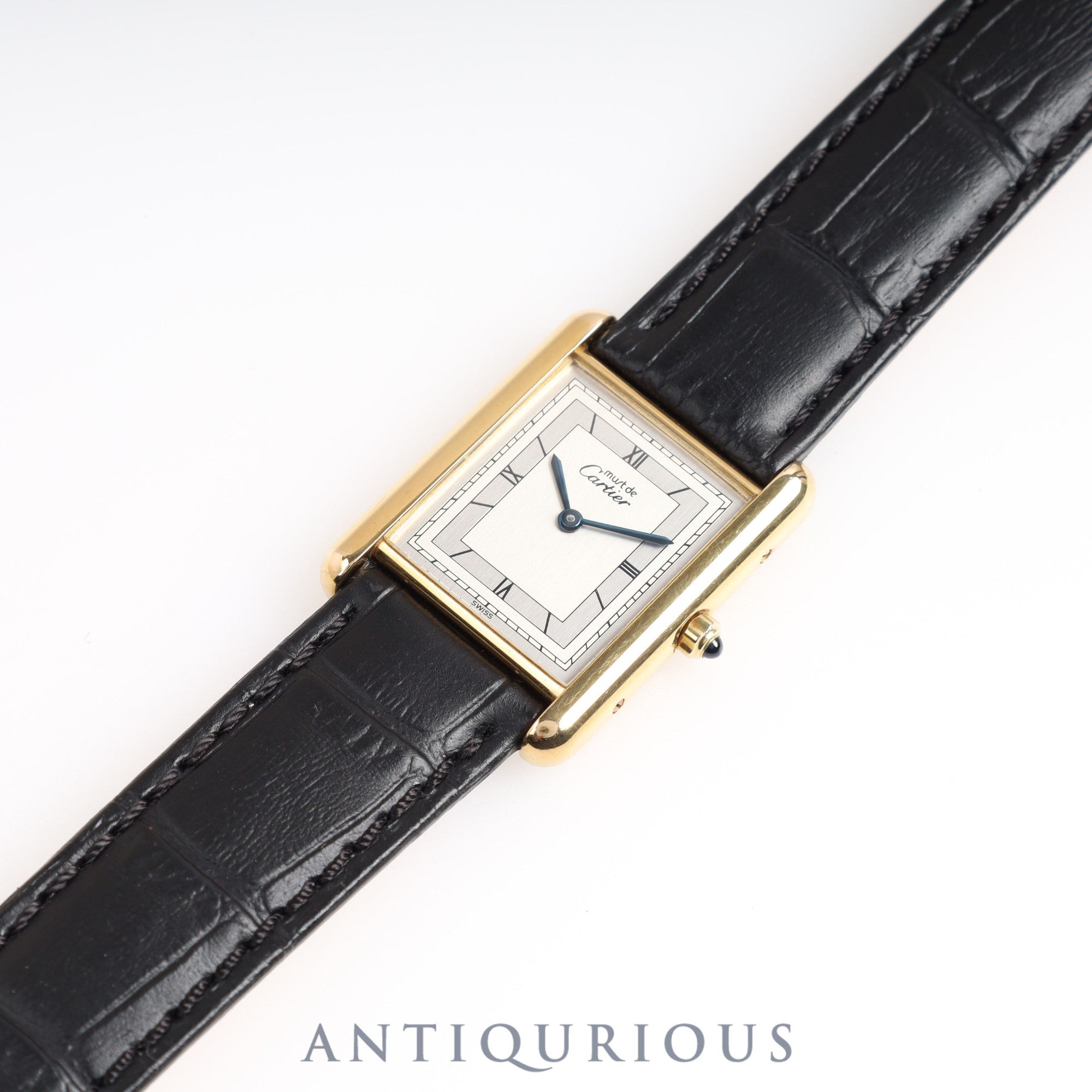 Cartier Must Tank LM QZ 6 81006 Flying Roman Silver Dial