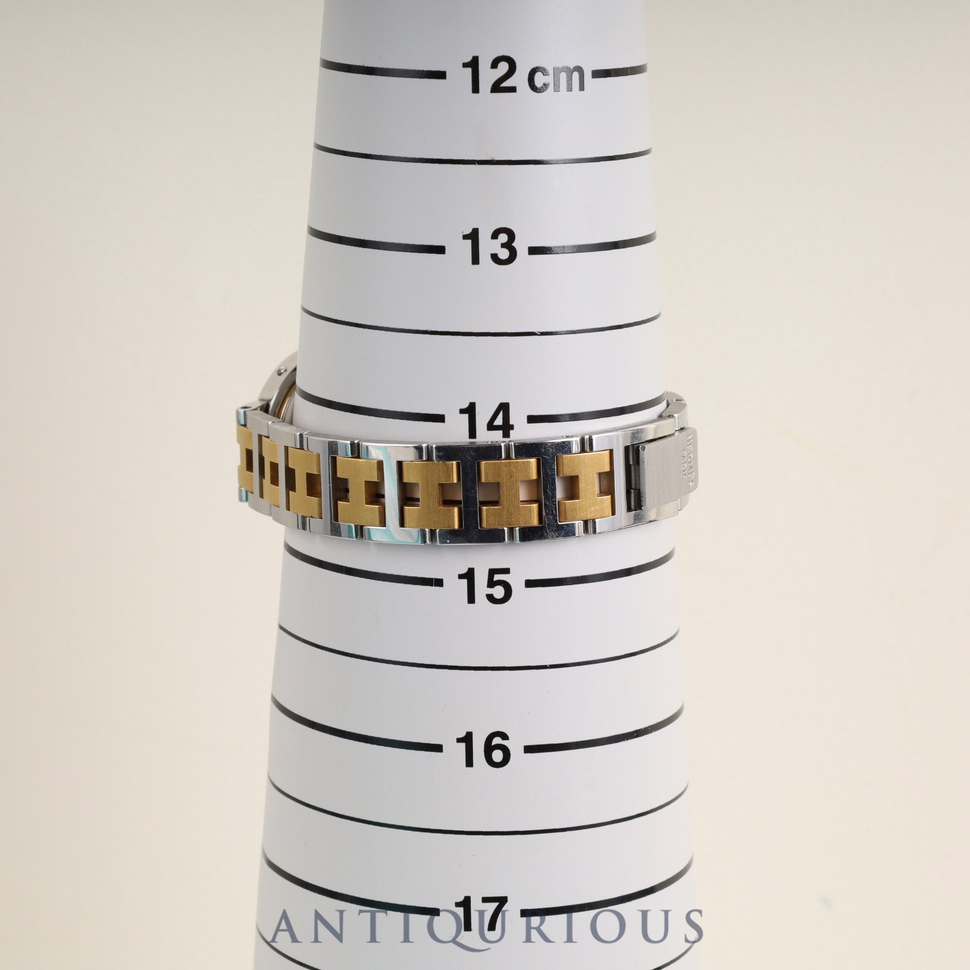 Hermes Clipper 51.03 Quartz SS/GP SS/GP White Dial Box Warranty (1993) Tag Overhauled