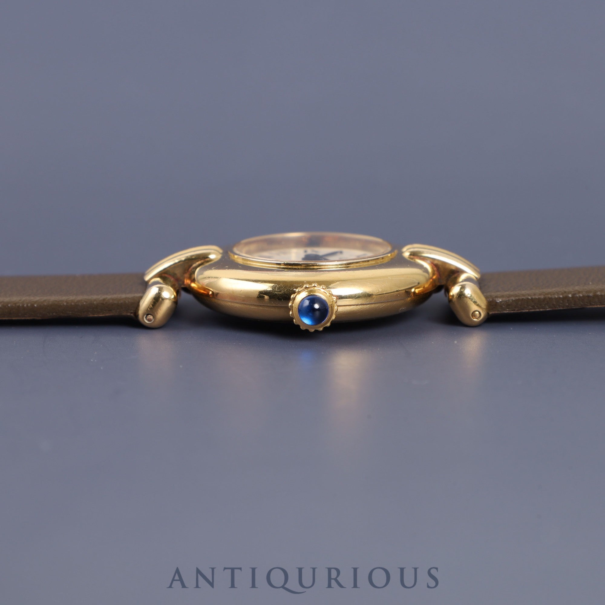 カルティエ マストコリゼ 590002 クォーツ SV925 革 純正尾錠(GP)アイボリーローマン文字盤 1980年代半ば~1994年頃 オーバーホール済み