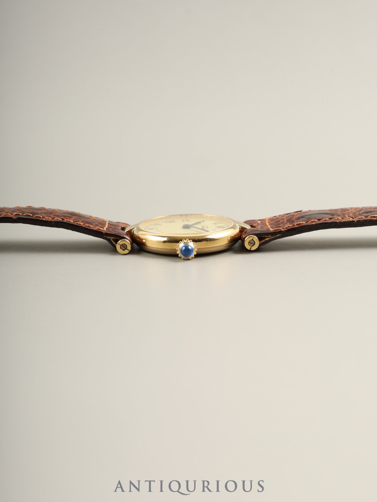 カルティエ マスト ヴァンドーム VLC SM 590004 クォーツ Cal.90 SV925 純正革ベルト 純正尾錠(GP)アイボリーローマン文字盤 箱 冊子 保証書(1994年)オーバーホール済み