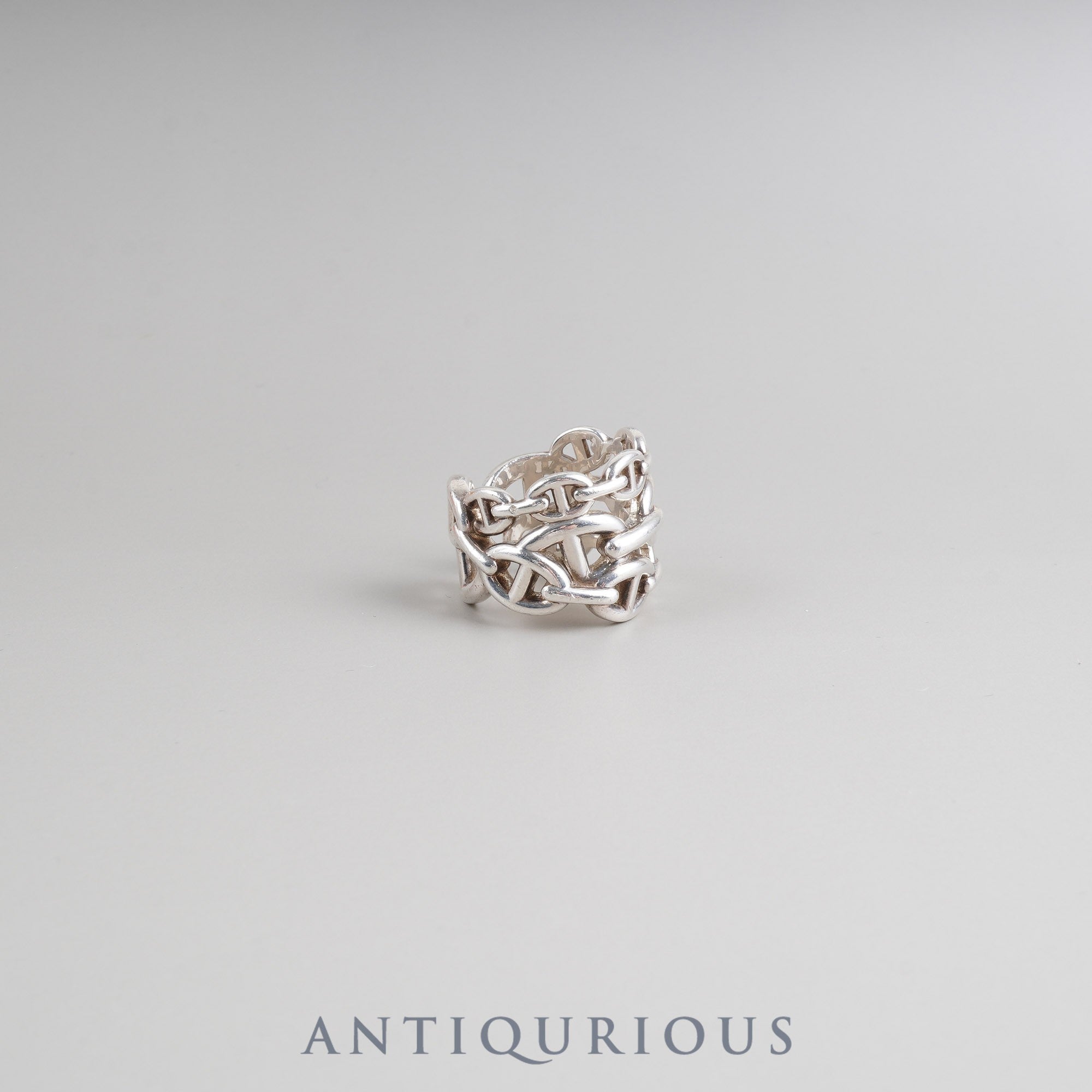 Hermès Chaine d'Ancre Enchaine GM Ring, Sterling Silver, #56, 22 Years Engraved