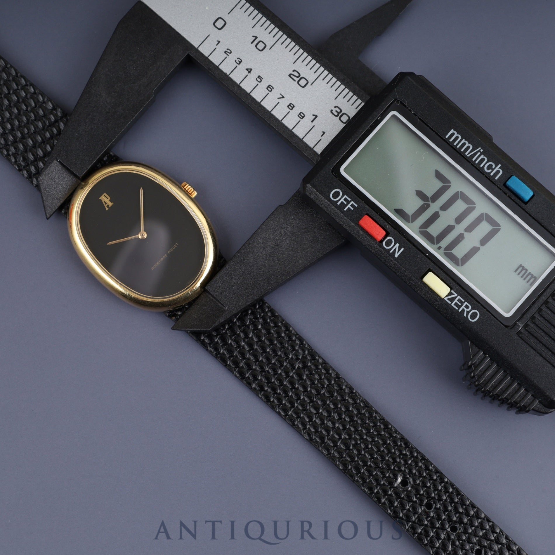 Audemars Piguet Oval Case Hand-wound Cal.2052 750 Leather Genuine Buckle (750) Black Dial Case Overhauled