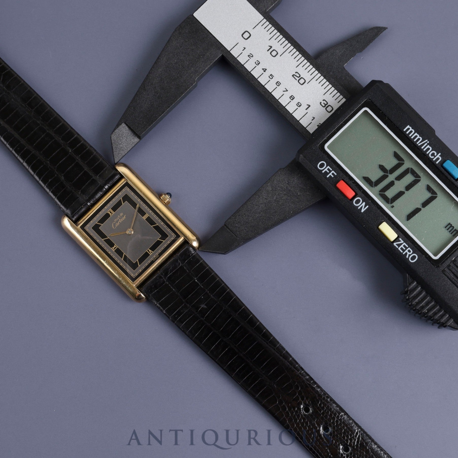 Cartier Must Tank LM 6 81006 Quartz Cal.81 SV925 Leather Genuine Buckle Grey Roman Dial Overhauled