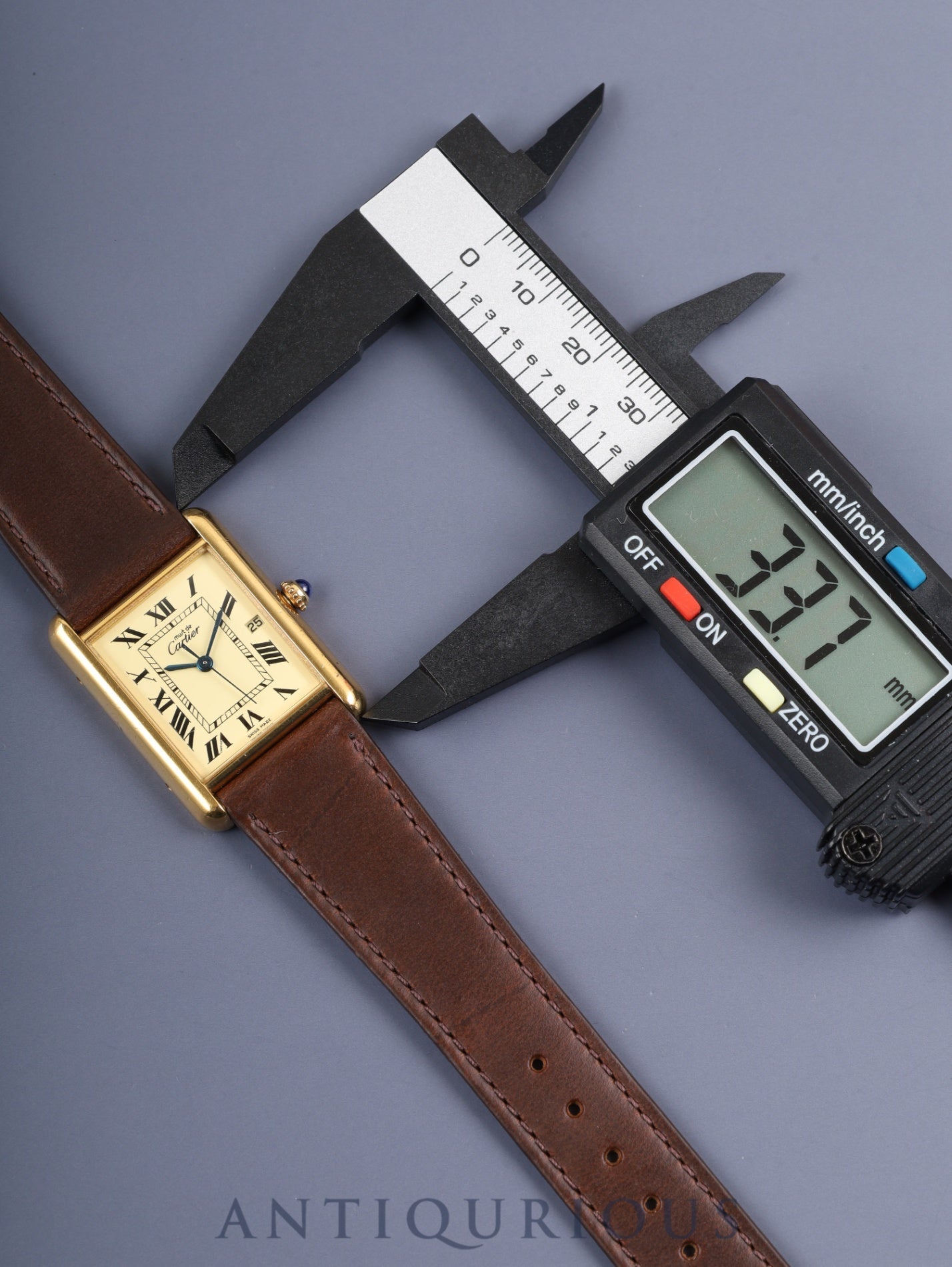 カルティエ マストタンク GM(XL) 2413 クォーツ Cal.687 SV925 革 純正Dバックル(GP) アイボリーローマン文字盤 箱 保証書(2005年) オーバーホール済み