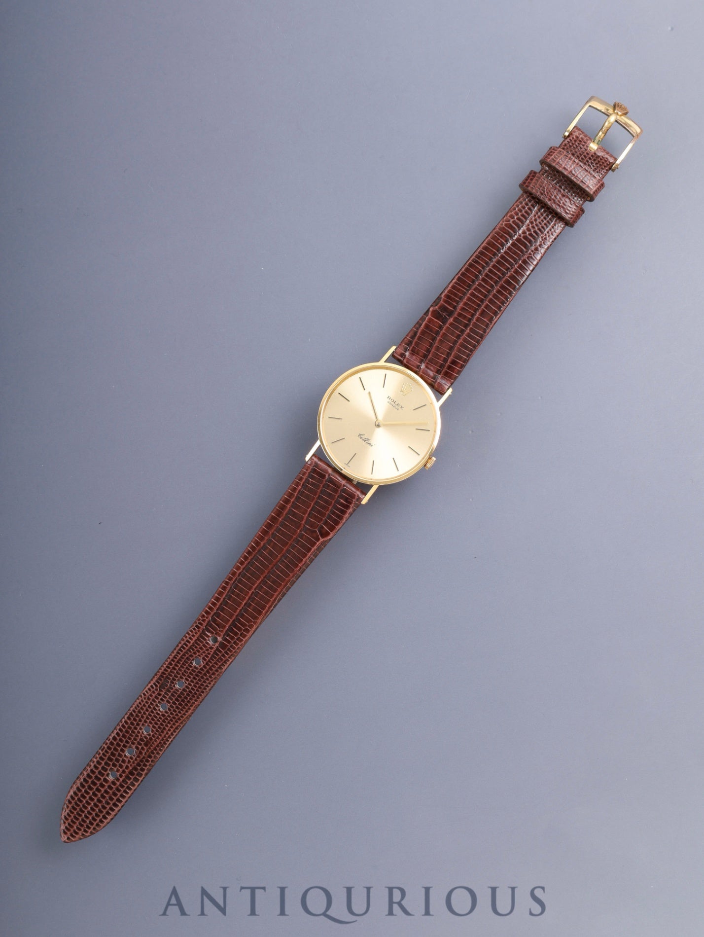 ロレックス チェリーニ 3833 手巻き Cal.1600 750YG 革 純正ピンバックル(GP) シャンパン文字盤 31mm 41番台(1974年)純正レザーベルト付き オーバーホール済み