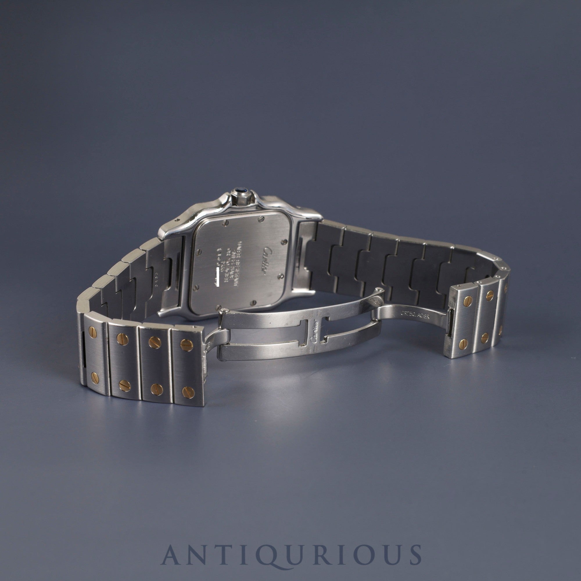 Cartier Santos Galbee LM W20011C4 / 1566 Quartz Caliber 687 Stainless Steel/Yellow Gold Ivory Roman Dial Overhauled