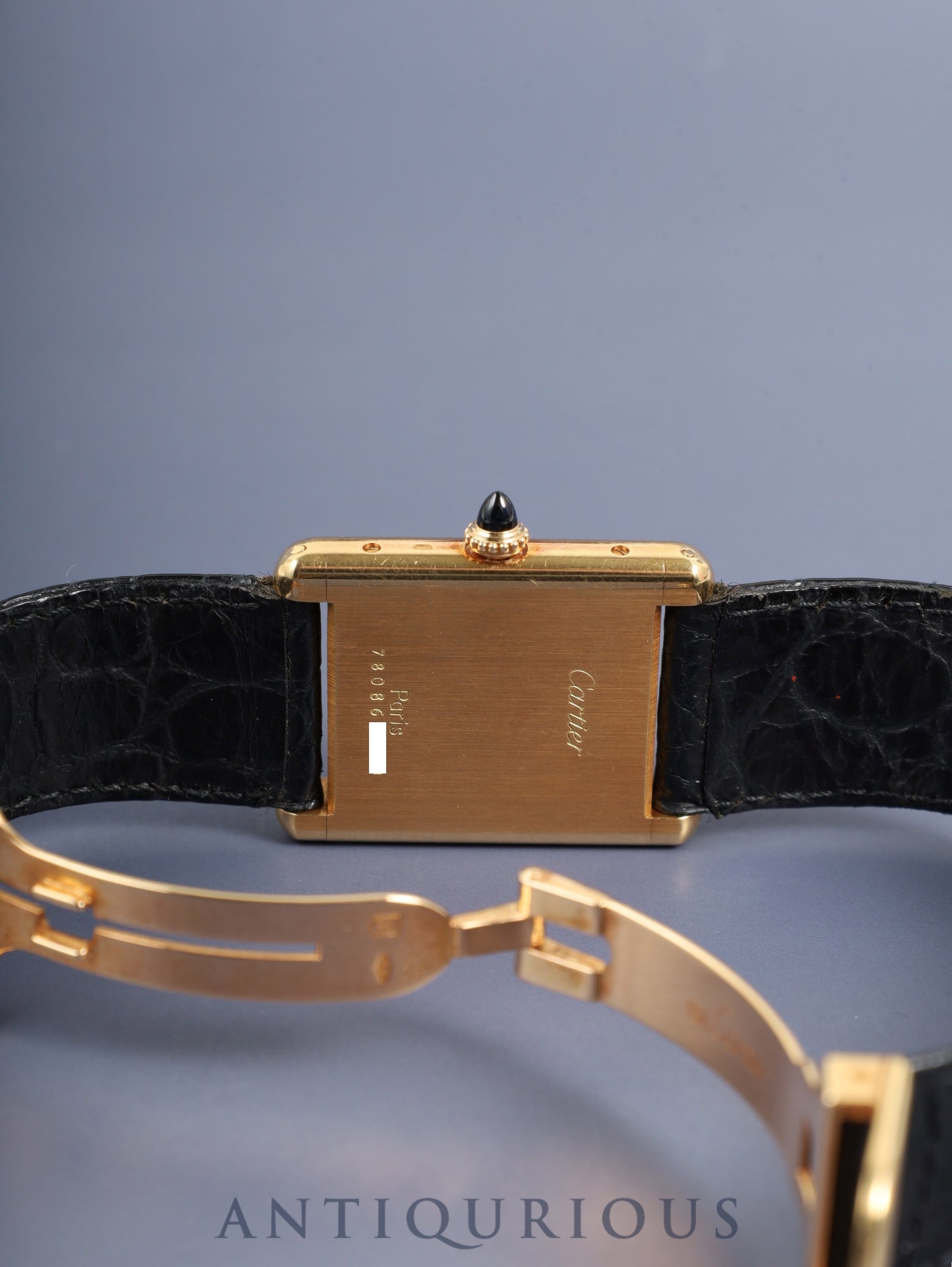 カルティエ タンクルイカルティエ LM 78086 手巻き Cal.2512-1 750YG 純正革ベルト 純正Dバックル(18K) ホワイトローマン文字盤(PARIS表記) オーバーホール済み