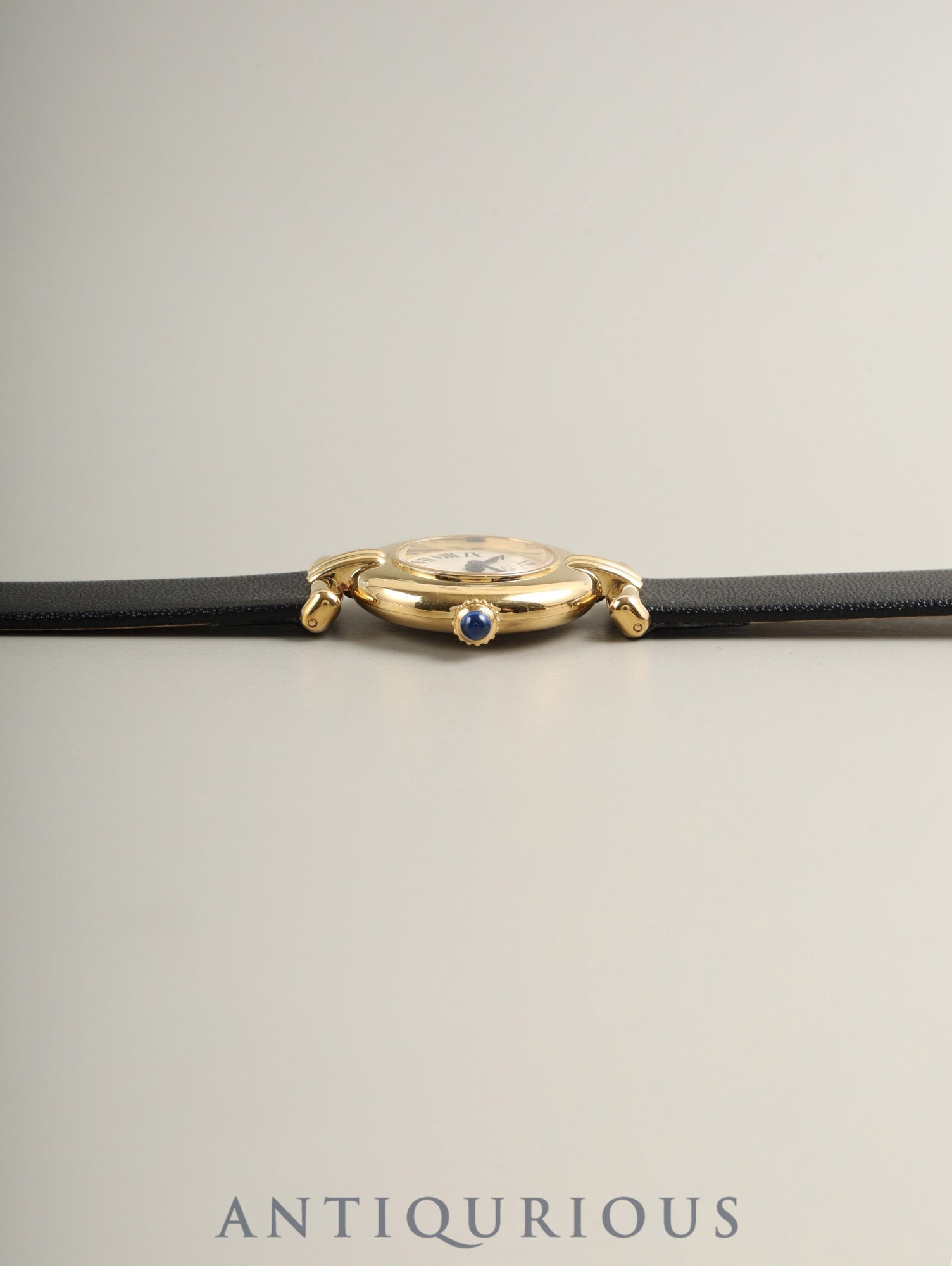 カルティエ マストコリゼ W1000653 / 1902 クォーツ SV925 革 純正ピンバックル(GP)アイボリーローマン文字盤 カルティエブティックにてコンプリートサービス済み