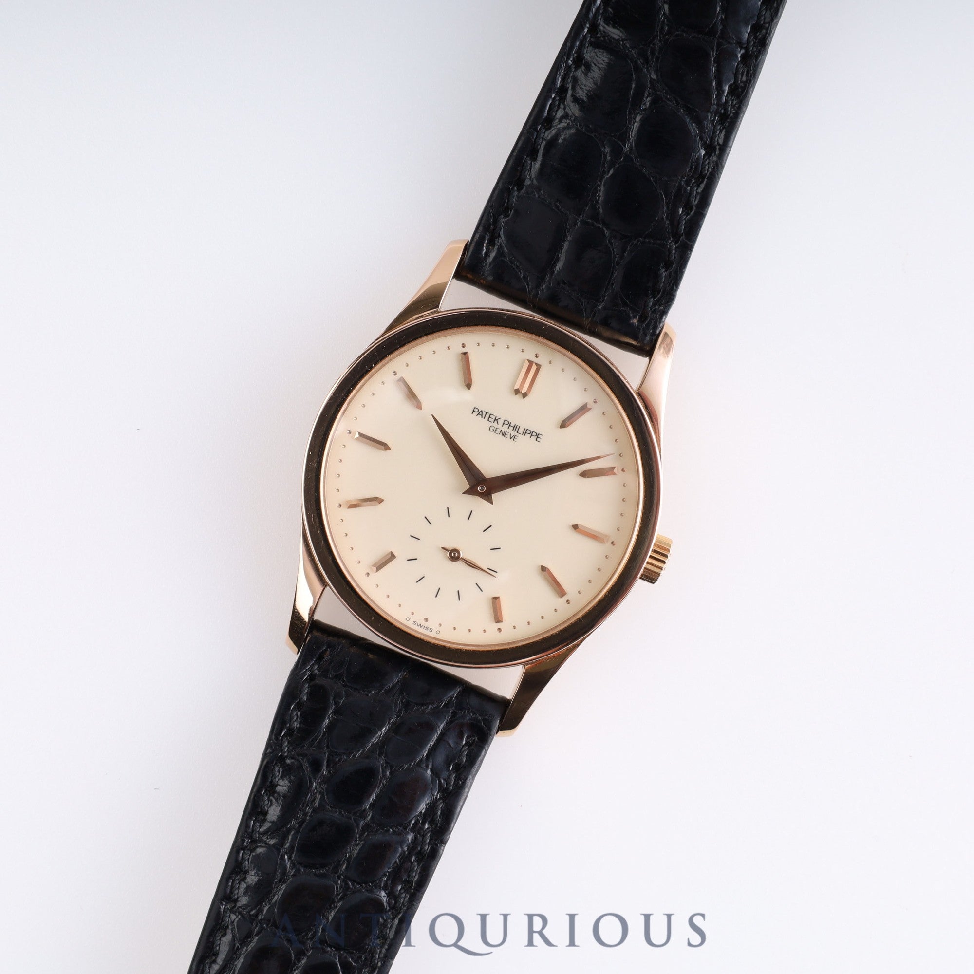 パテック・フィリップ カラトラバ 3796 手巻き Cal.215 PG 純正革ベルト 純正バックル(750)アイボリー文字盤