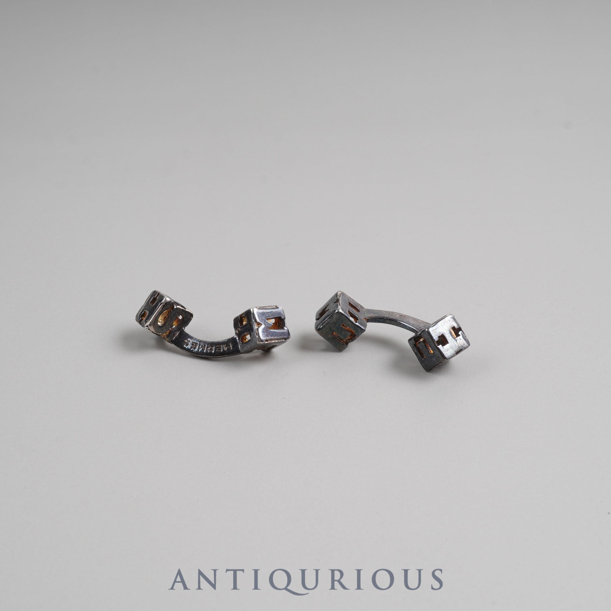Hermes Cufflinks Cube SV925 Box
