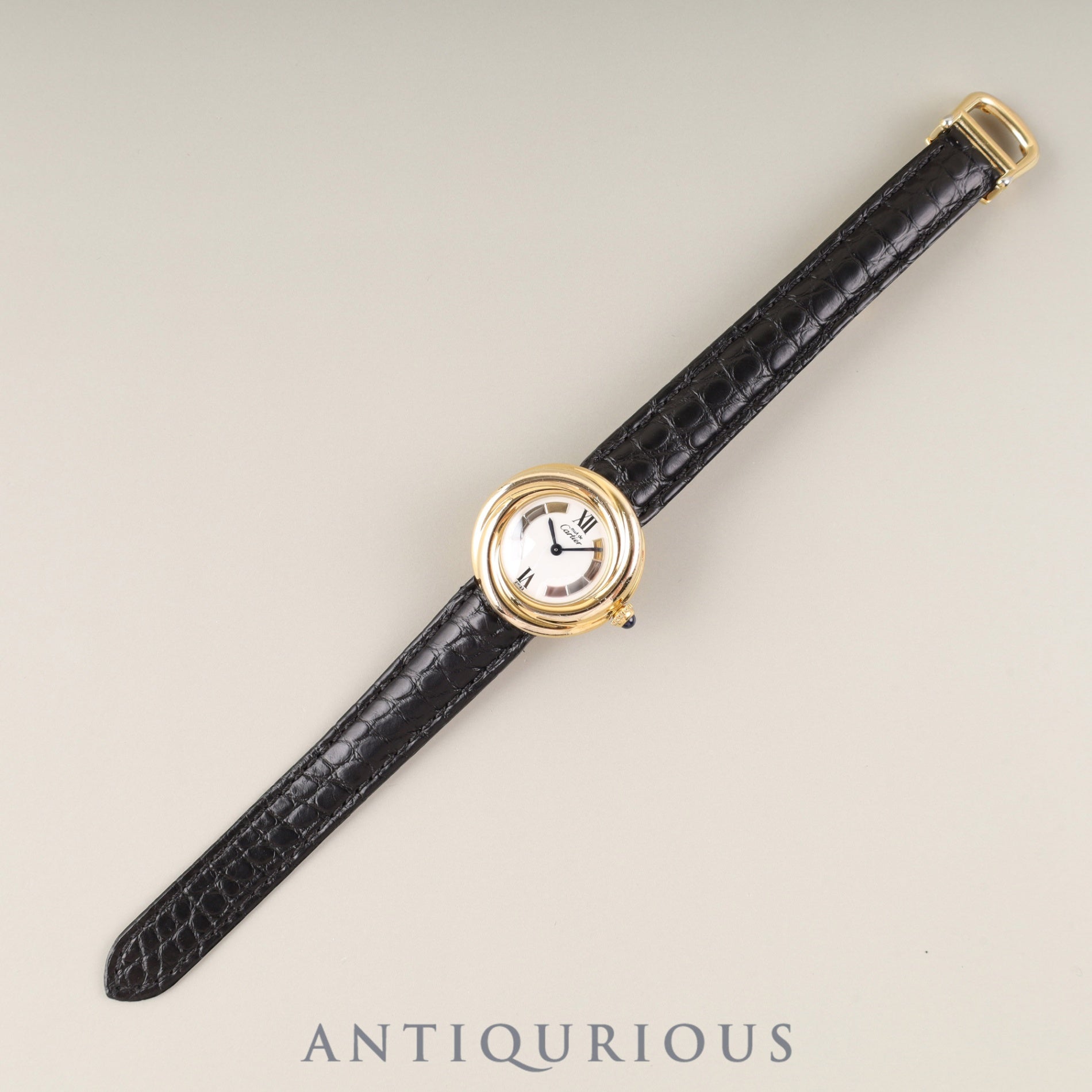 Cartier Must Trinity W1010644 / 2735 Quartz Caliber - SV925 Leather Genuine D-buckle (GP) Trinity Dial Box Completely serviced at a Cartier boutique