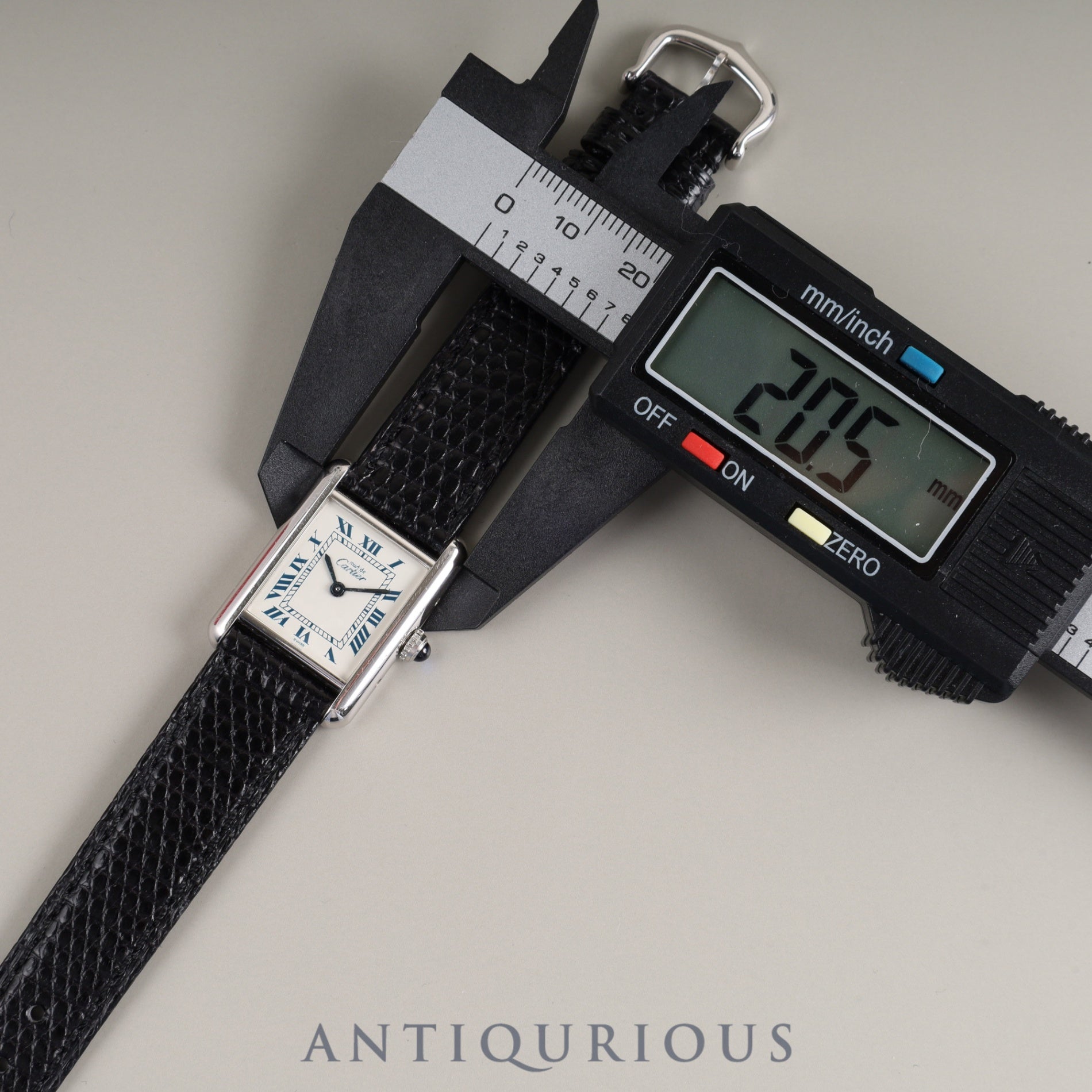 Cartier Must Tank SM 6057002 Quartz Cal.057 SV925 Leather Genuine Buckle (SS) White Roman Dial Box Overhauled