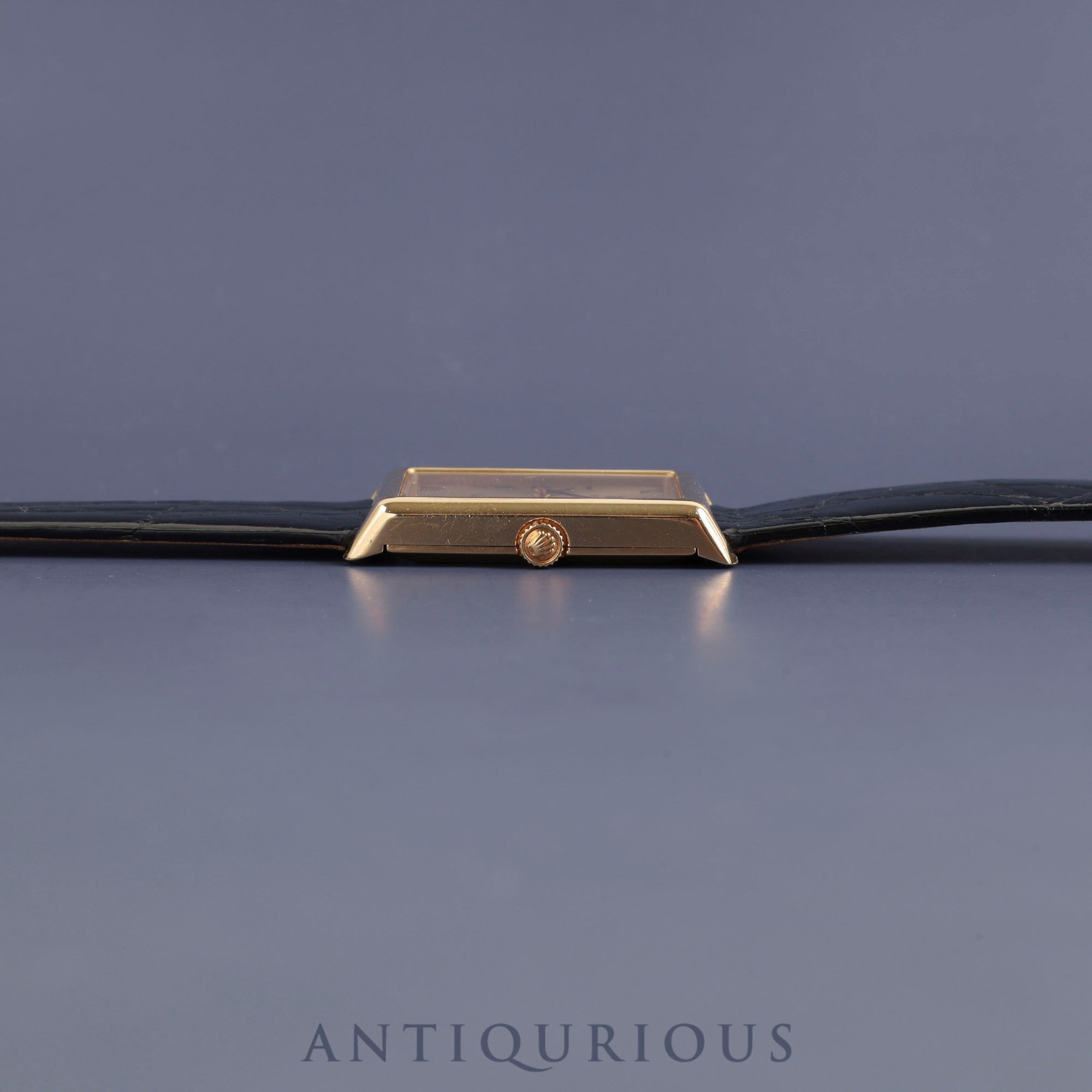 Rolex Cellini 4105 Manual winding Cal.1601 YG Leather Genuine buckle (GP) Gold Roman dial 4th series (1975) Overhauled