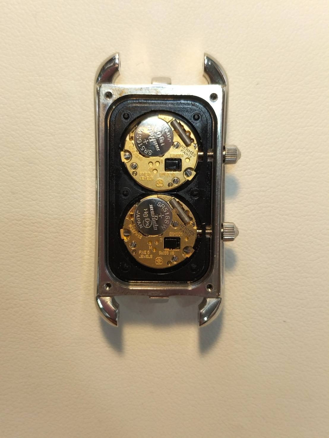 Hermes Cape Cod Dezone CC3-210 Quartz Cal.E01001 SS Leather Genuine Buckle (SS) Silver Dial Overhauled