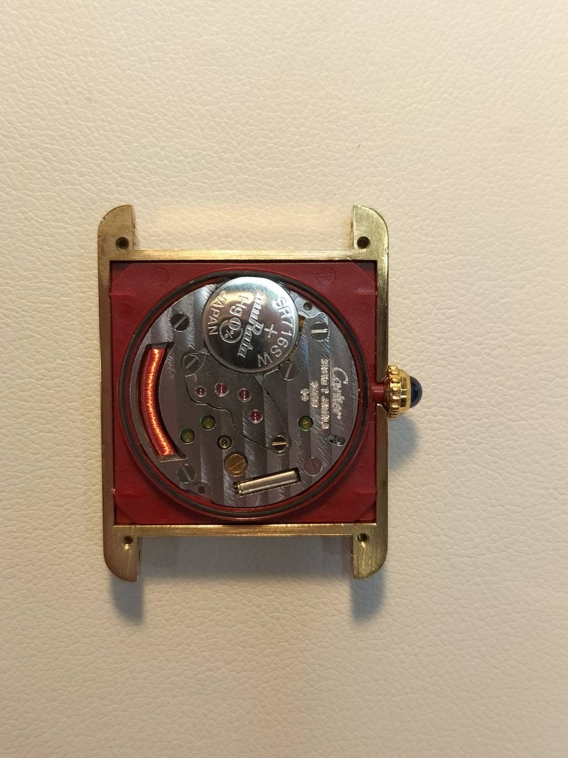 カルティエ マストタンク LM W1002754/1615 クォーツ Cal.90 SV925 革 純正尾錠(GP) アイボリーローマン文字盤 オーバーホール済み 新品仕上げ済み