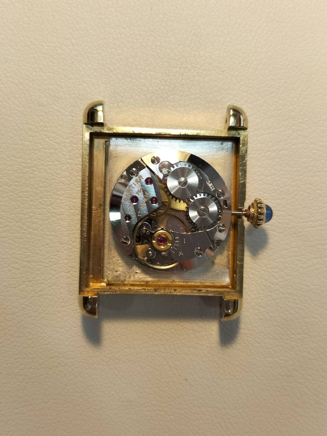 カルティエ マストタンク LM 手巻き Cal.78-1 SV925 革 純正尾錠(GP) アイボリーローマン文字盤 箱 冊子 オーバーホール済み