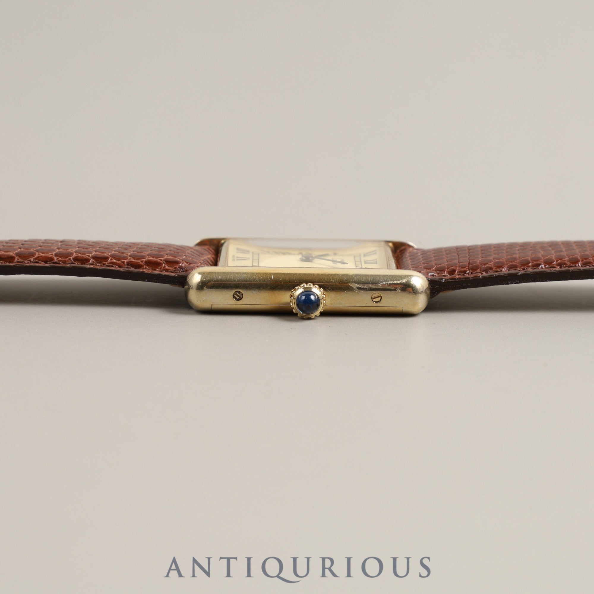 Cartier Must Tank LM Manual winding 925 Leather Genuine buckle (GP) Ivory dial Complete Cartier boutique service completed