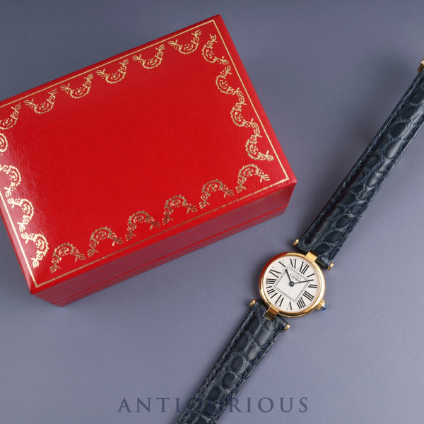 Cartier Must Vendome VLC SM W1005354 / 590004 Quartz Cal.90 SV925 Leather Genuine D-buckle (GP) Opalan dial Box Overhauled