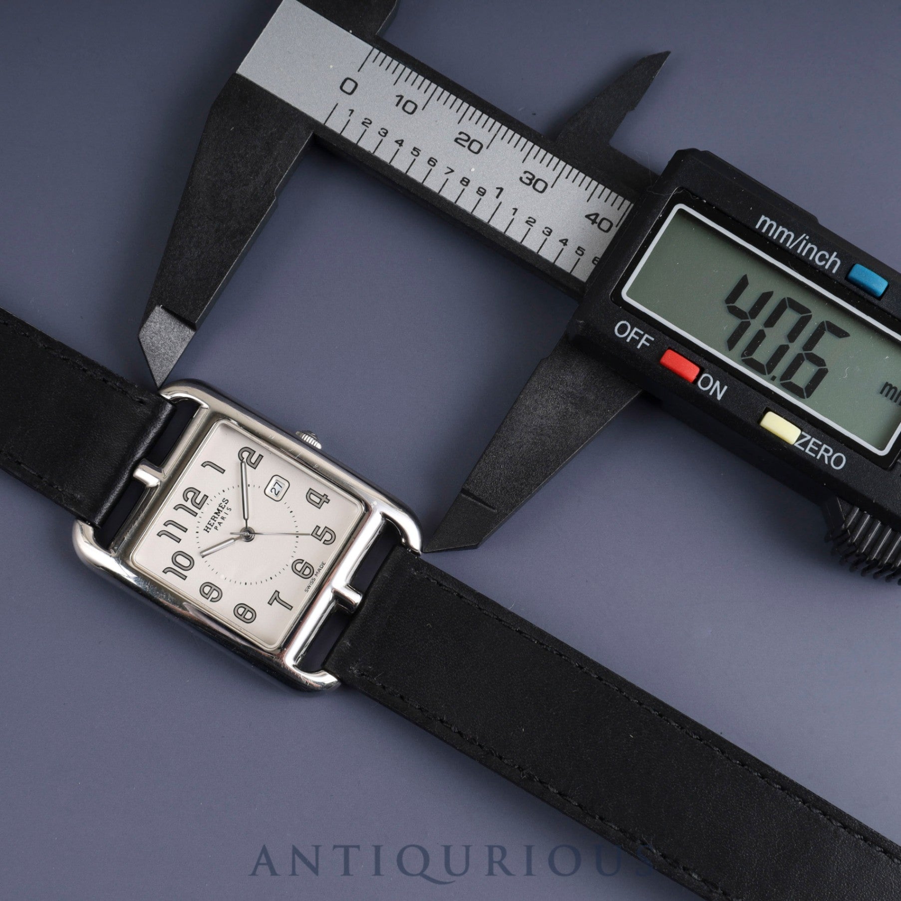 エルメス ケープコッド CC2.710 クォーツ SS 革 純正尾錠(SS) シルバーアラビア文字盤 純正替ベルト(A刻印:2017年) オーバーホール済み