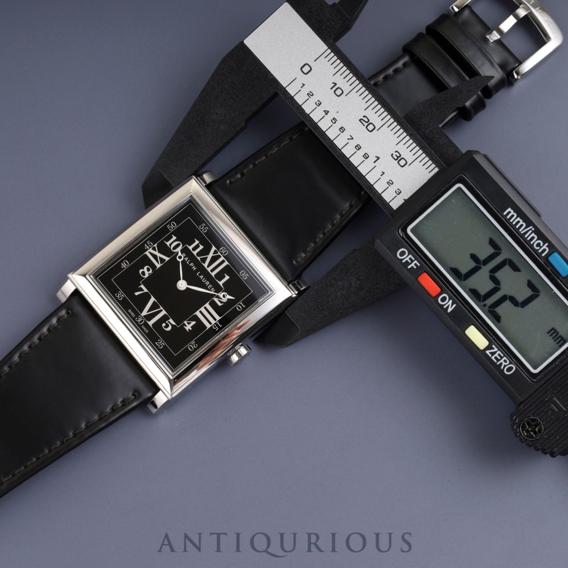 Ralph Lauren Slim Classic 867 K01500 Automatic Caliber RL300-1 Stainless Steel Leather Strap with Genuine Stainless Steel Buckle, Black Dial, Box, Warranty (2024) Overhauled