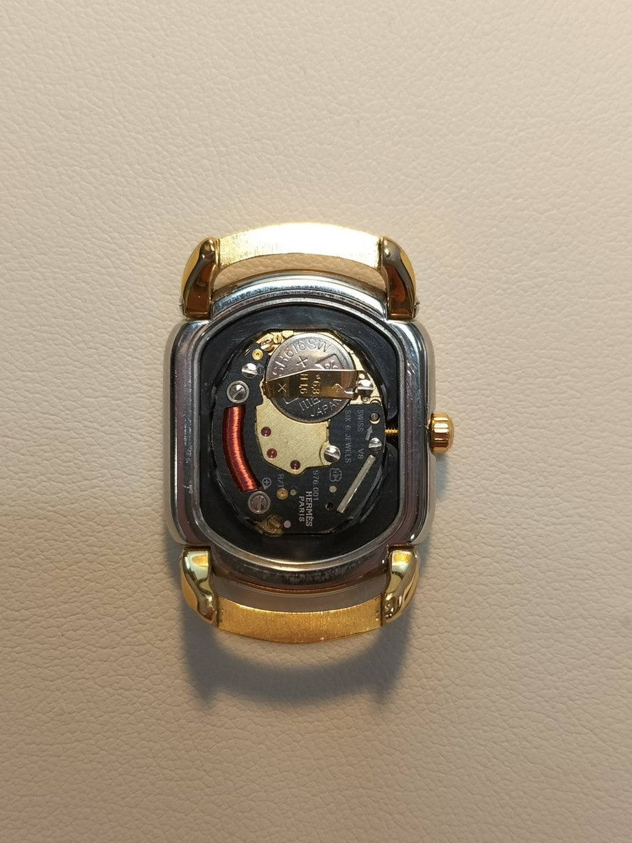 エルメス ラリー RA1.240 クォーツ Cal.976.001 SS/GP SS/GP ホワイト文字盤 オーバーホール済み