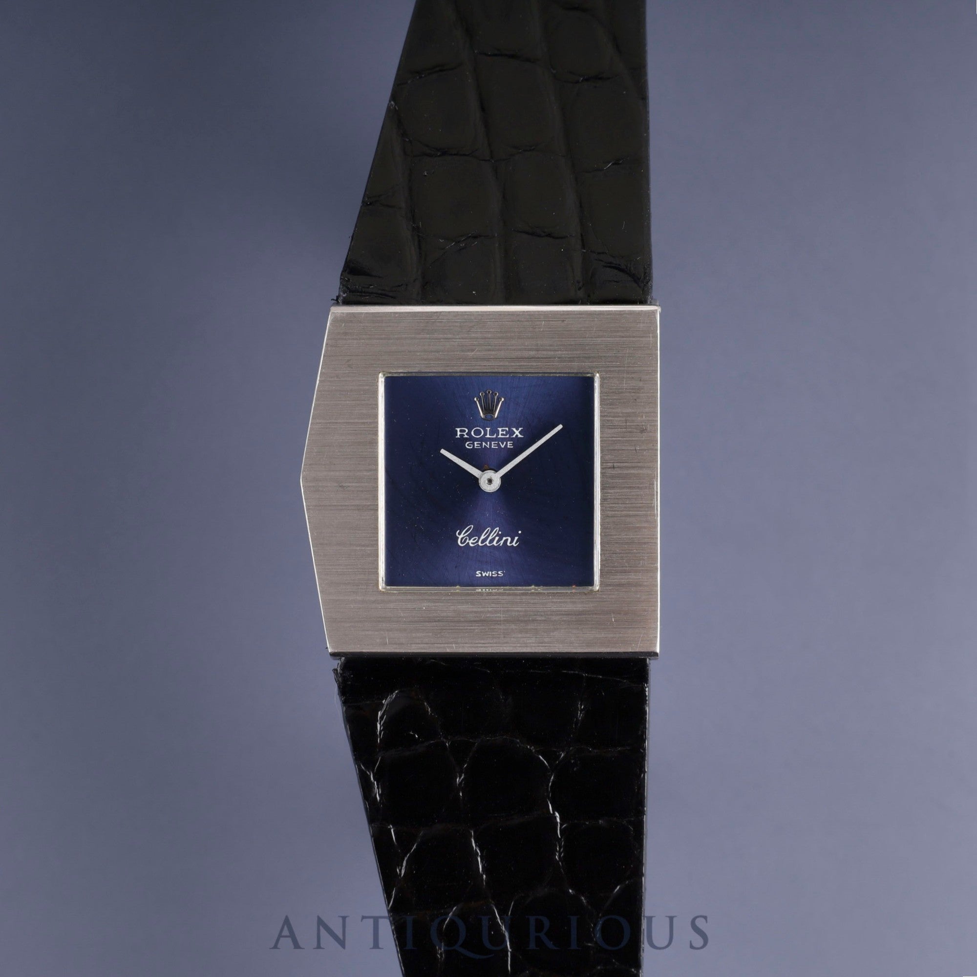 Rolex Cellini King Midas 4017 Manual winding Cal.1600 750 Leather Genuine buckle (SS) Blue dial 27 x 27 mm No. 34 (1971) Overhauled