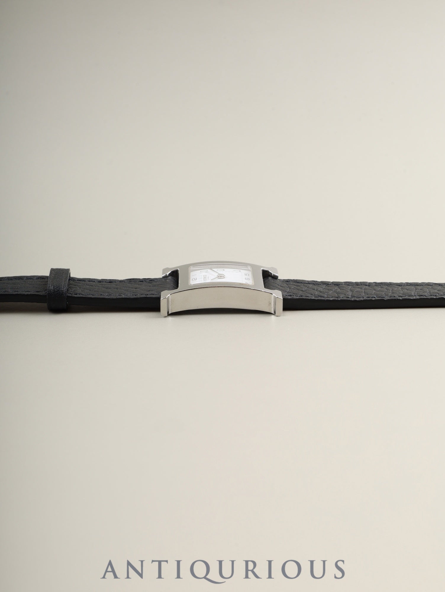 エルメス Hウォッチ HH1.210 クォーツ SS 革 純正尾錠(SS) ホワイト文字盤 純正革ベルト(□P刻印:2012年) オーバーホール済み