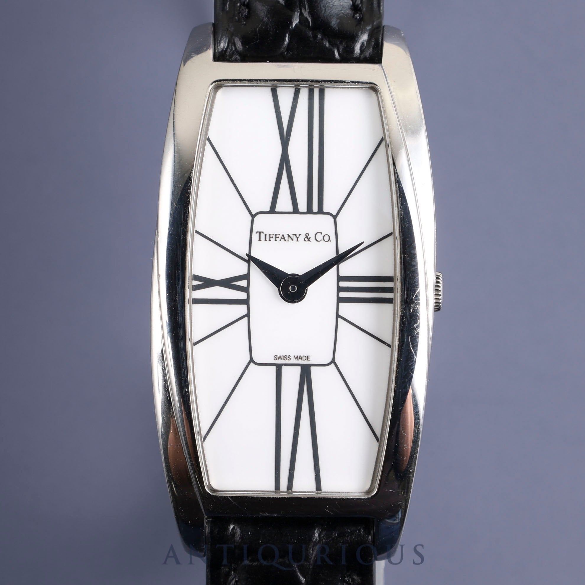 ティファニー ジェメア Z6401.10.10 クォーツ Cal.976.001 SS 革 純正尾錠(SS)ホワイトローマン文字盤 オーバーホール済み