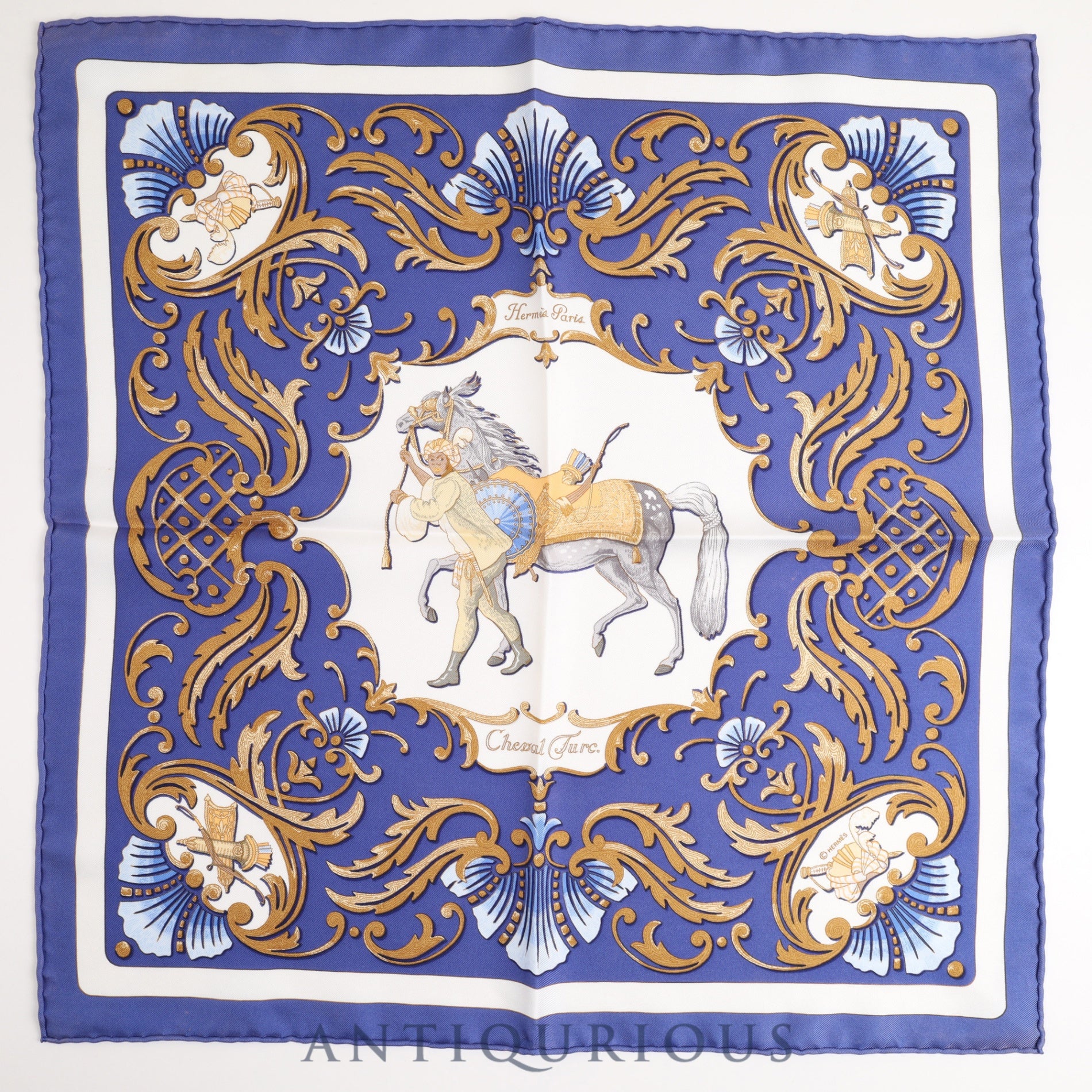エルメス スカーフ カレ45 トルコの馬 SILK100%