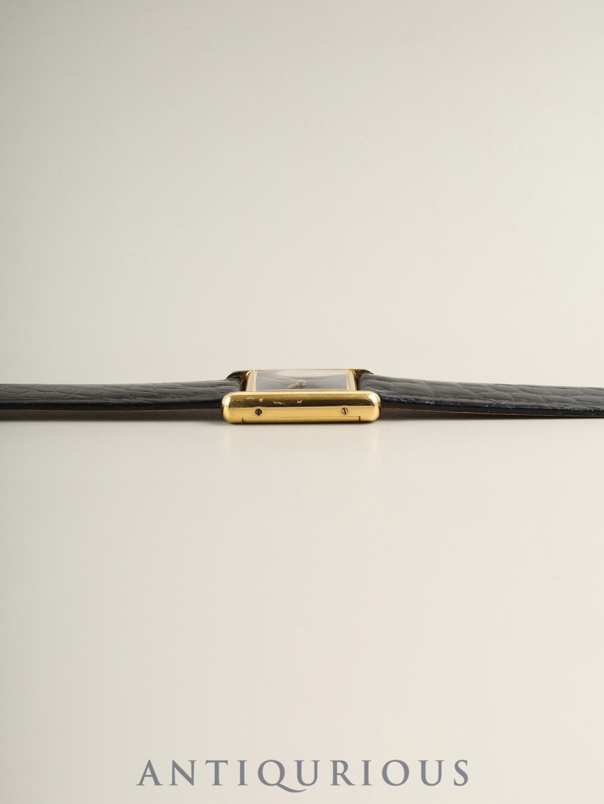 カルティエ マストタンク SM 3 手巻き Cal.78-1 SV925 革 純正ピンバックル(GP)オニキス文字盤(SWISS表記 )オーバーホール済み 新品仕上げ済み 社外ガラス交換済み