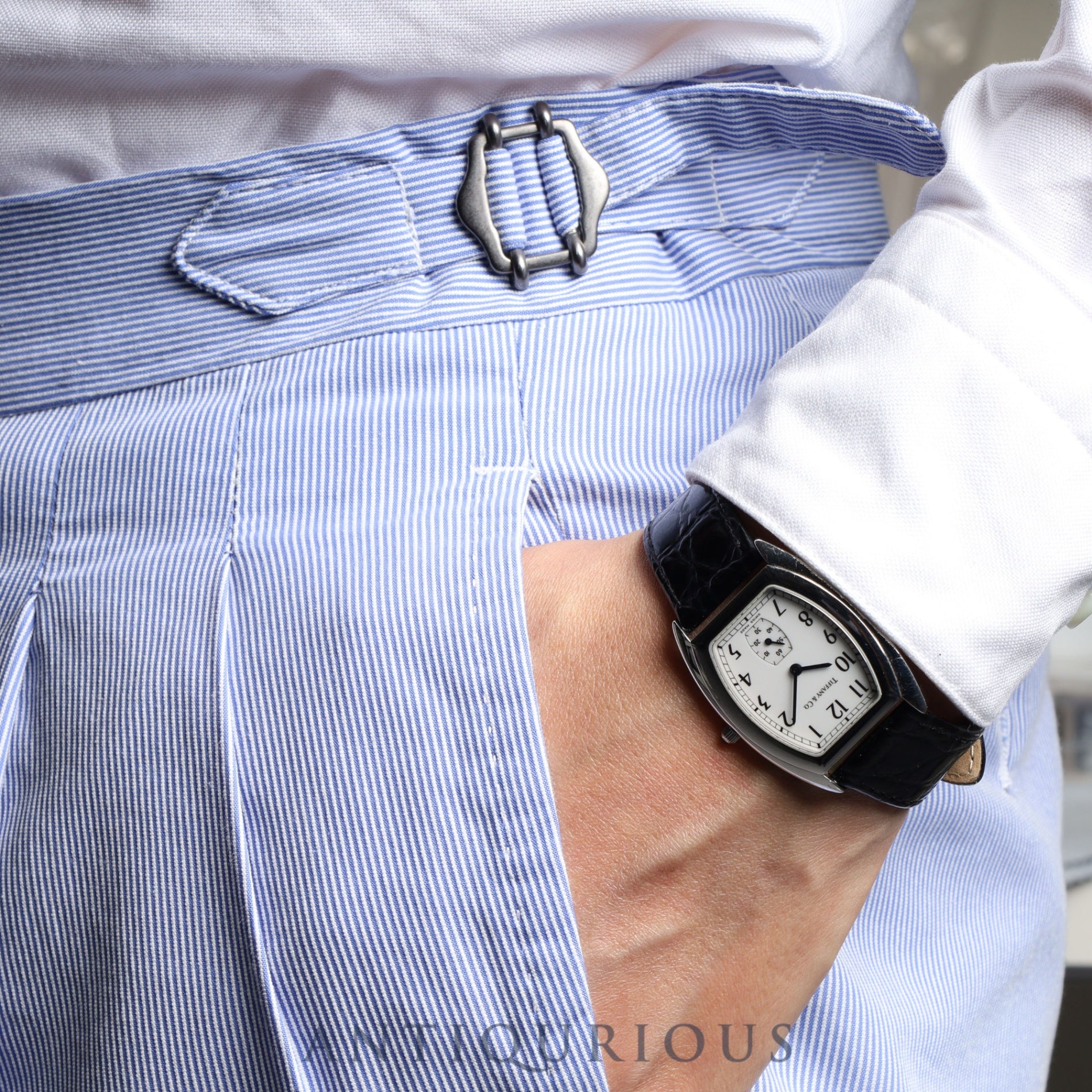 ティファニー クラシックトノー スモールセコンド 515.1018 クォーツ Cal.980.163 SS 革 純正尾錠(SS) ホワイトアラビア文字盤 オーバーホール済み