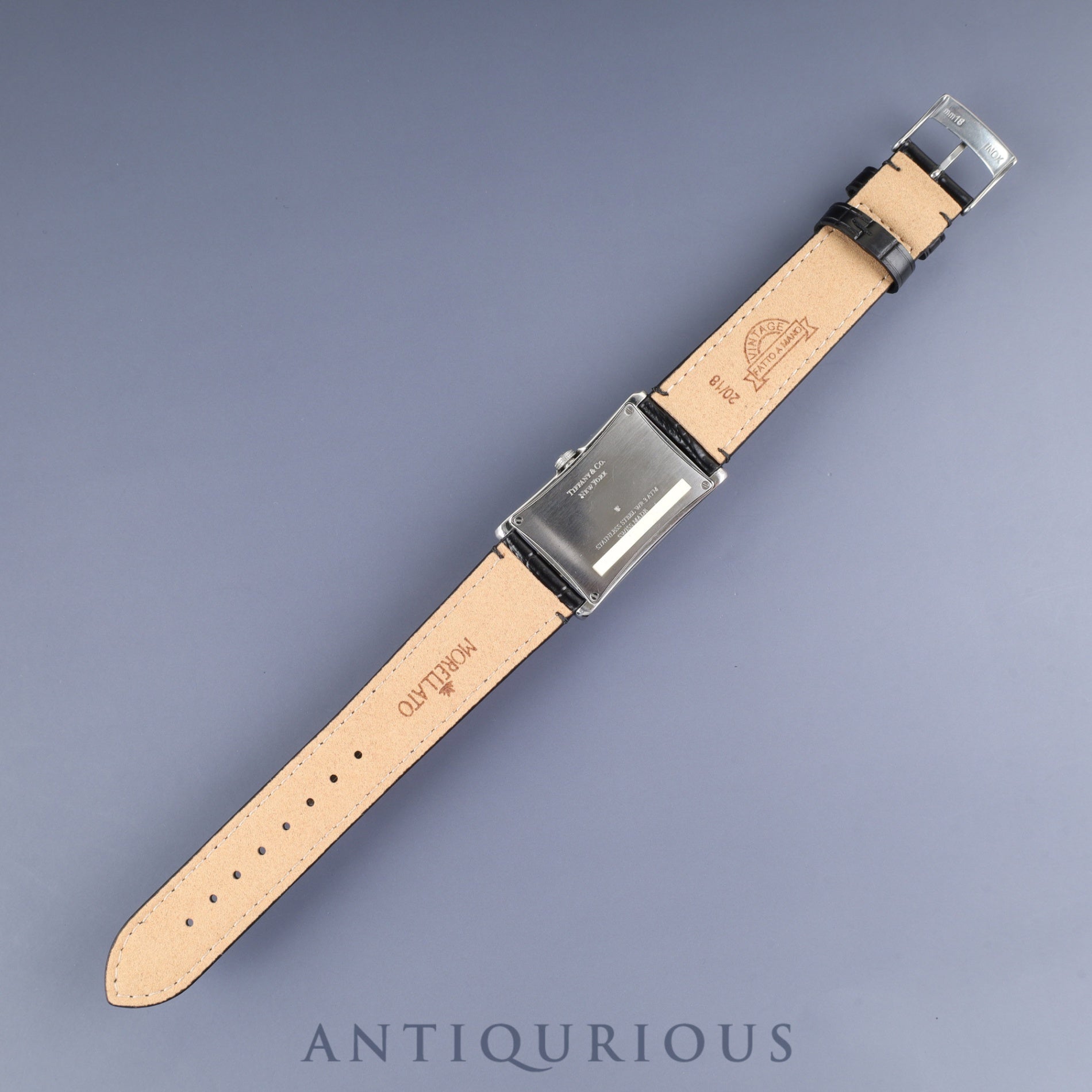 Tiffany East West 37447102 Quartz SS Leather Third party buckle (SS) Silver Arabic dial Box Warranty (2017) Overhauled