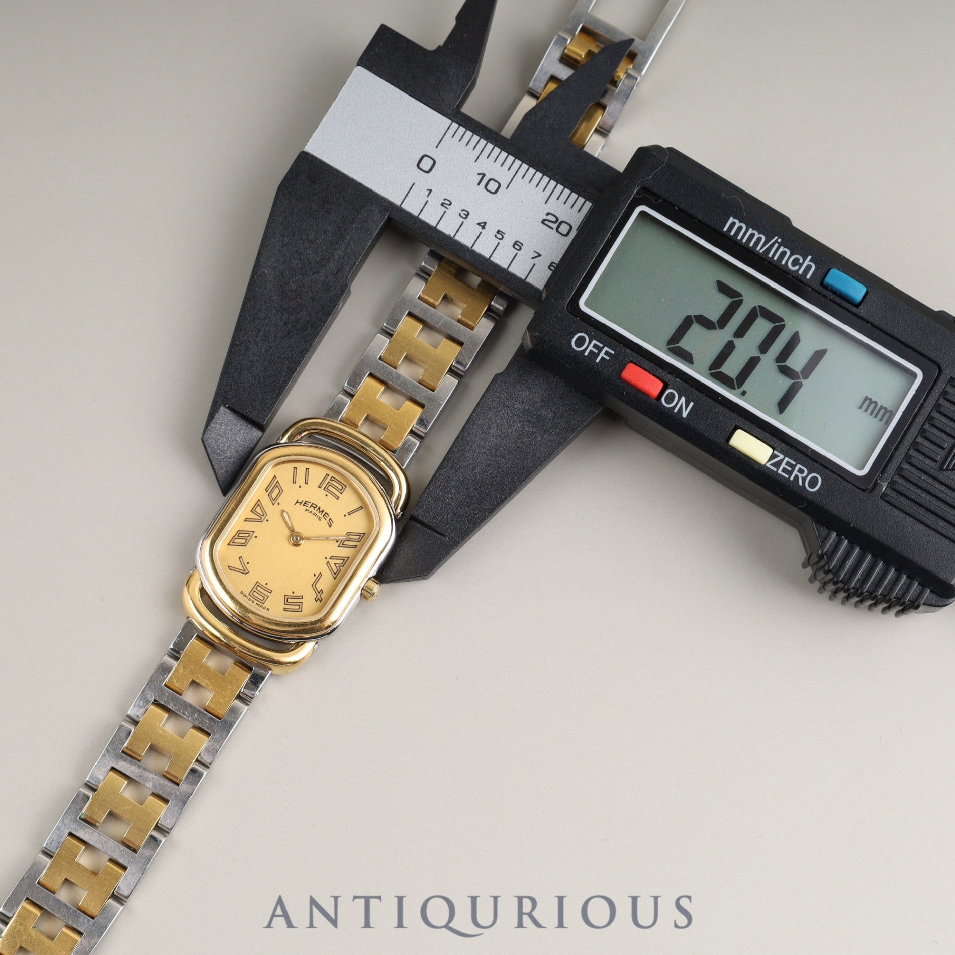 エルメス ラリー 77.03 クォーツ Cal.976.001 SS/GP SS/GP ゴールド文字盤 ケース オーバーホール済み