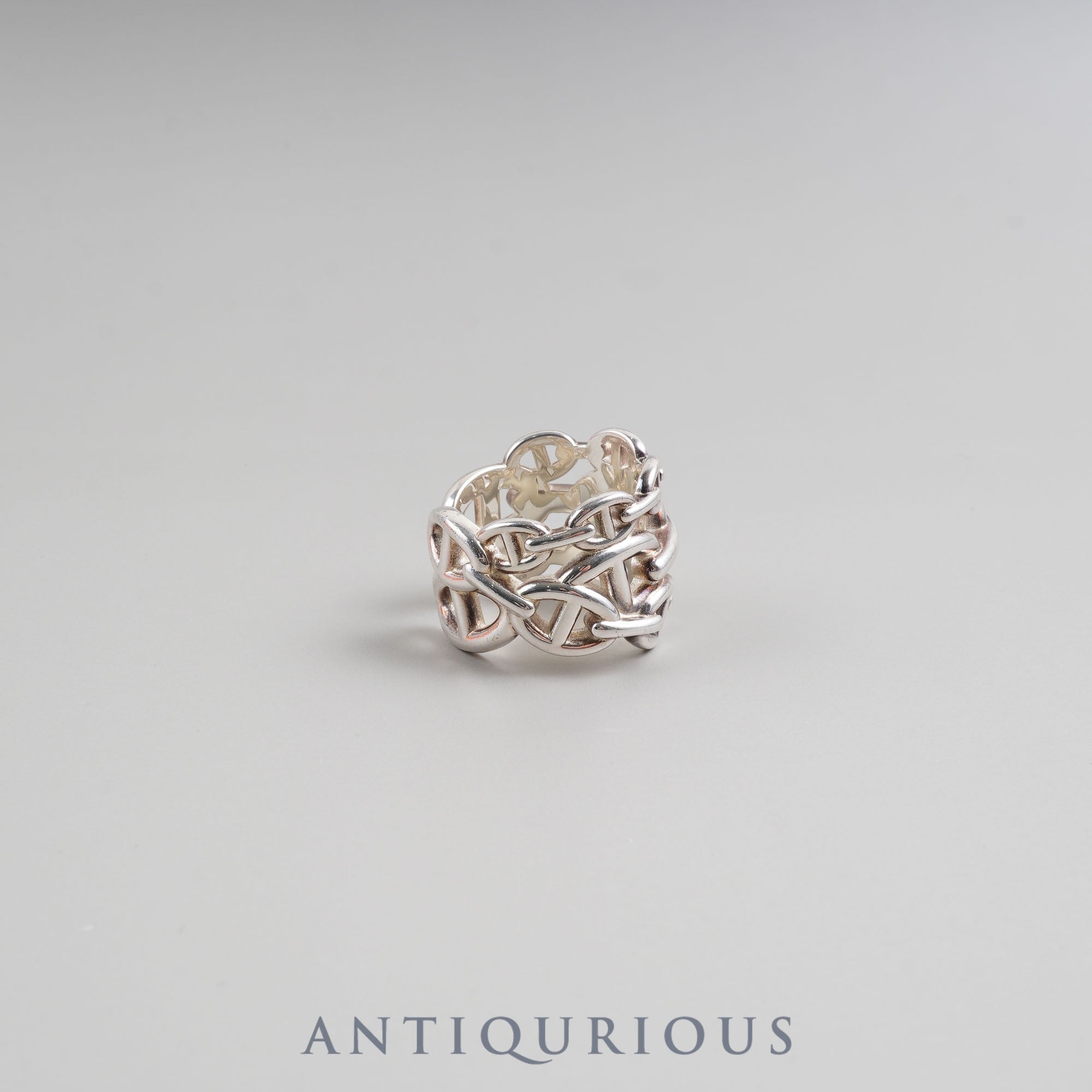 Hermes Ring Chaine d'Ancre Anchaine GM SV925 58 Size 17.5 with box